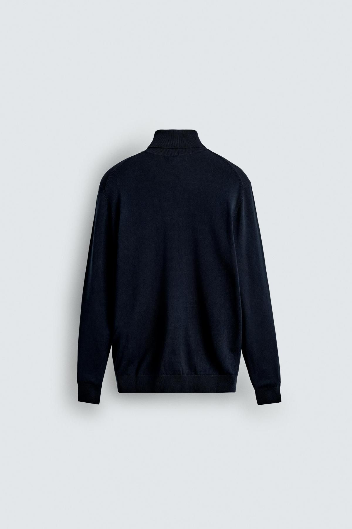 자라 미니멀 베이직 하이넥 터틀넥 니트 스웨터 0304/320 NAVY BLUE - 상세 이미지 2