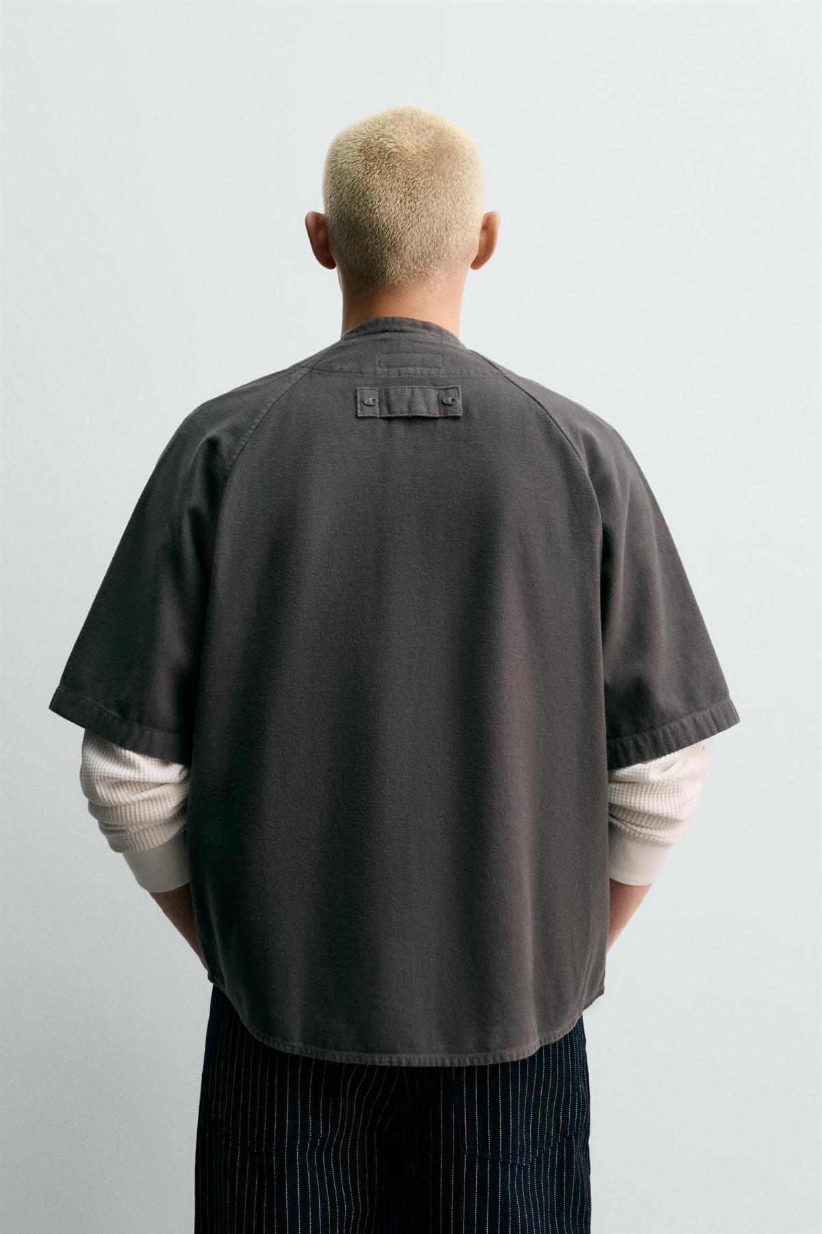 자라 프린트 오버핏 베이스볼 반팔 셔츠 X 챔피온 8281/999 GREY - 상세 이미지 4