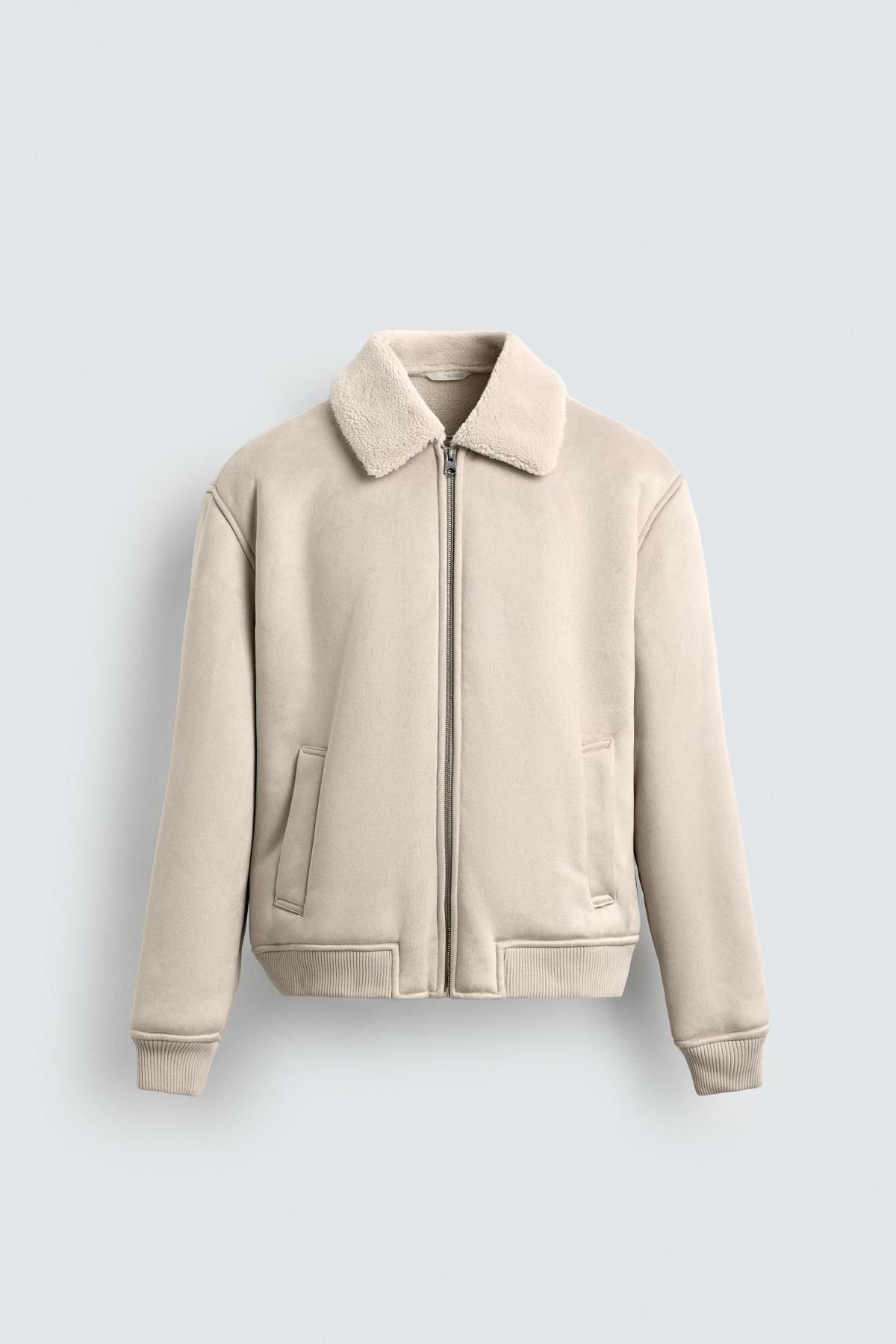 자라 시어링 안감 페이크 스웨이드 집업 재킷 6318/406 LIGHT GREY - 메인 이미지