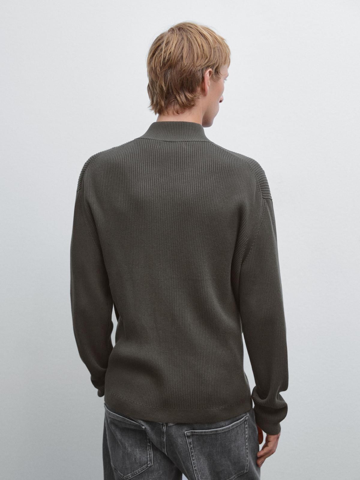 마시모두띠 100 코튼 테크니컬 집업 니트 가디건 1035/201 ANTHRACITE GREY - 상세 이미지 5