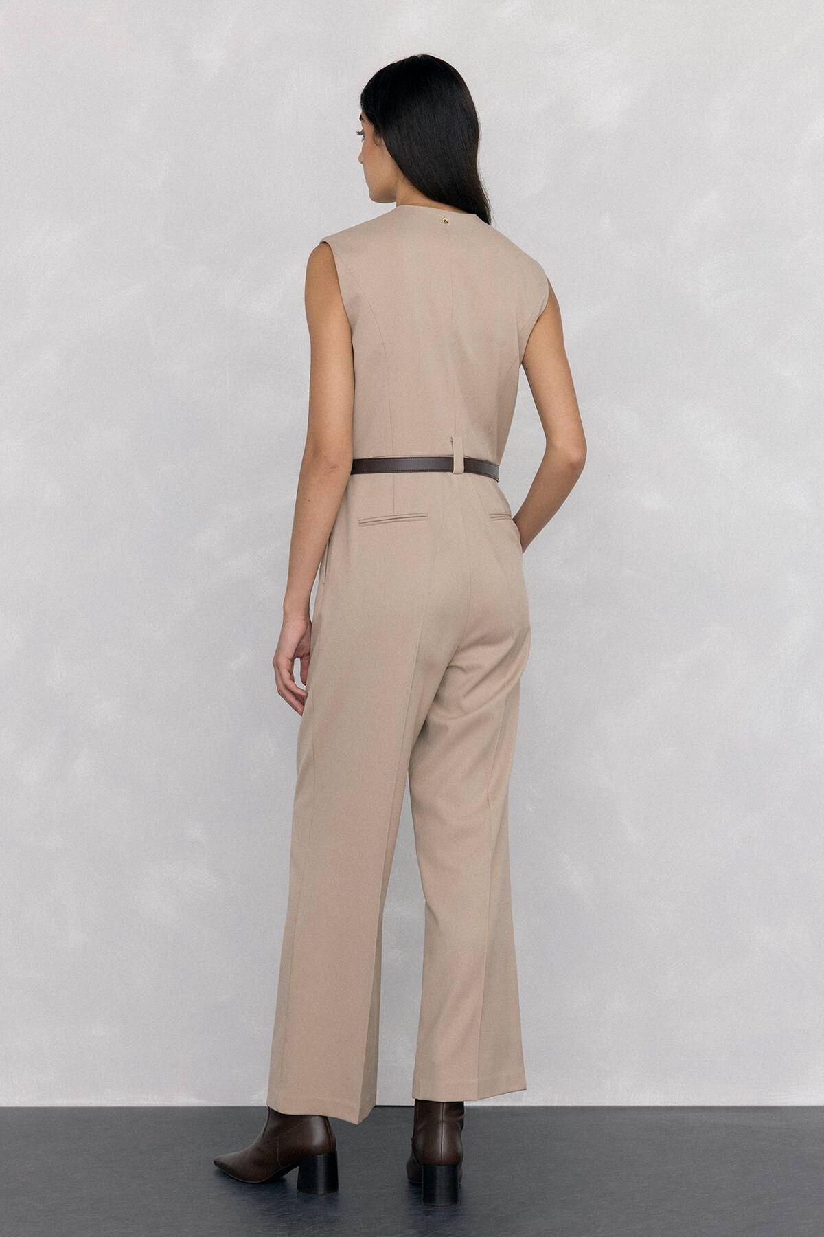 페드로 델 이에로 테일러드 벨트 점프수트 5892400 BEIGE - 상세 이미지 5