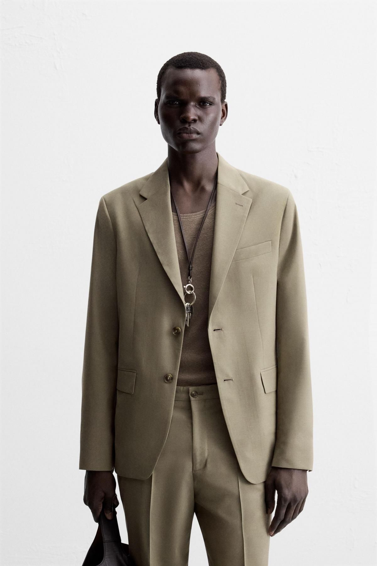 자라 테일러드 텍스처 싱글 블레이저 5746/261 BROWN / TAUPE - 상세 이미지 3