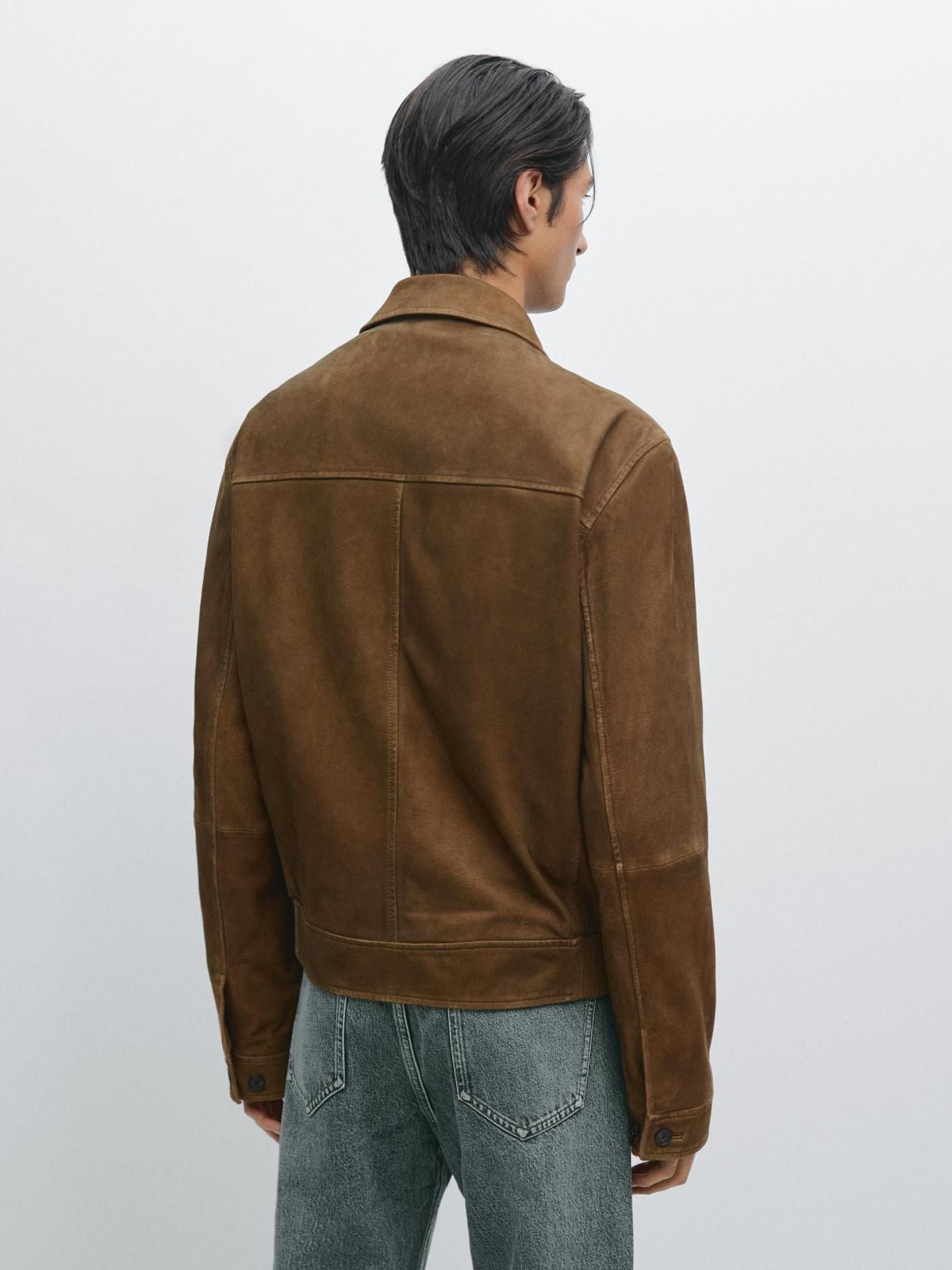 마시모두띠 스웨이드 나파 레더 버튼업 재킷 3310/460 MINK - 상세 이미지 4