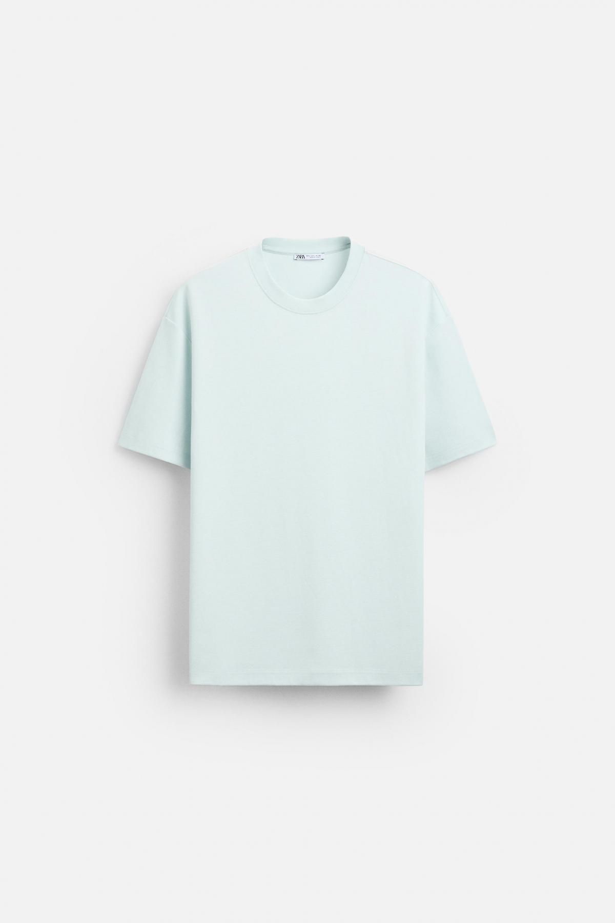 자라 미니멀 레귤러핏 반팔 티셔츠 5584/471 SKY BLUE - 메인 이미지