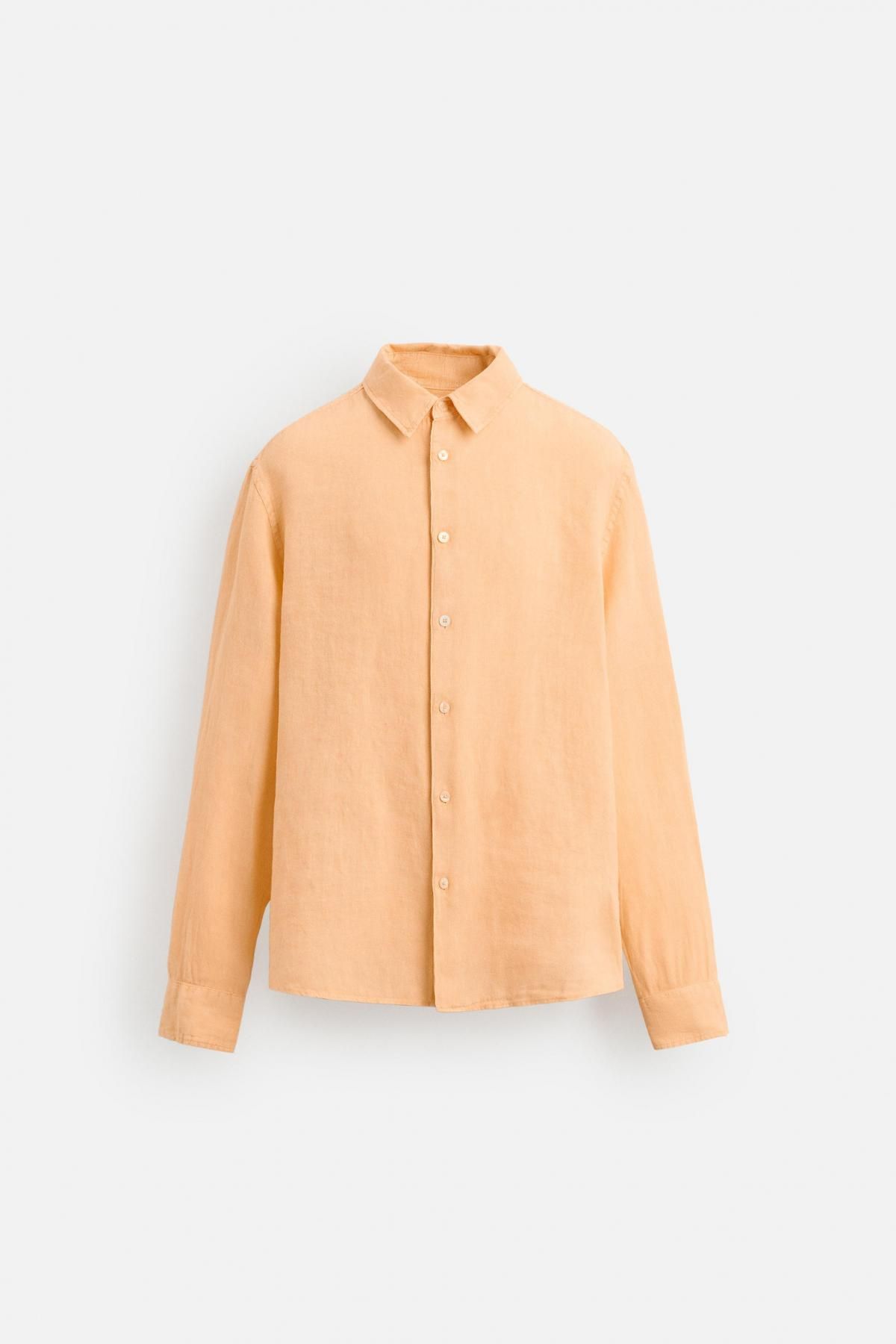자라 프리미엄 린넨 긴팔 셔츠 4024/159 TANGERINE - 메인 이미지