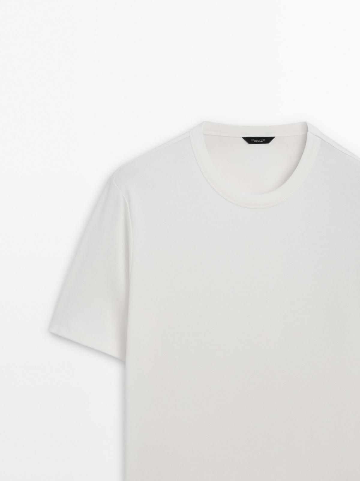 마시모두띠 미니멀 코튼블렌드 반팔 티셔츠 1414/207 CREAM - 상세 이미지 5
