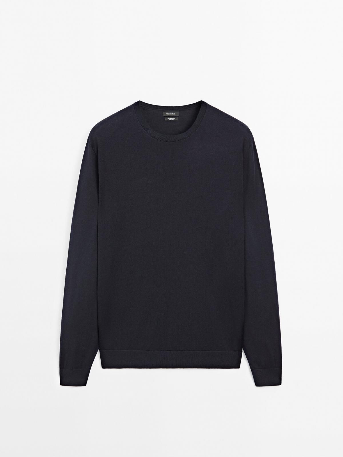 마시모두띠 프리미엄 메리노울 라운드 니트 0932/210 NAVY BLUE - 상품 이미지