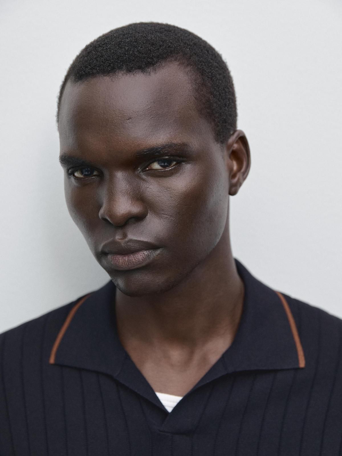 마시모두띠 리브드 브이넥 니트 반팔 폴로셔츠 1002/213 NAVY BLUE - 상세 이미지 4
