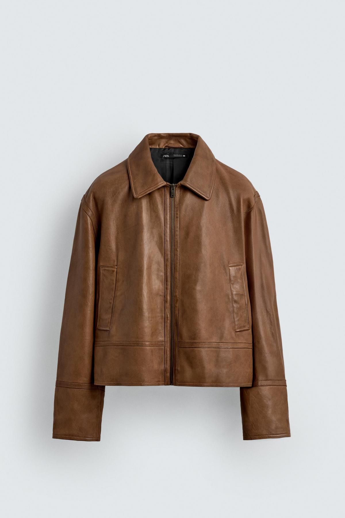 자라 빈티지 레더 재킷 5388/420 BROWN - 메인 이미지