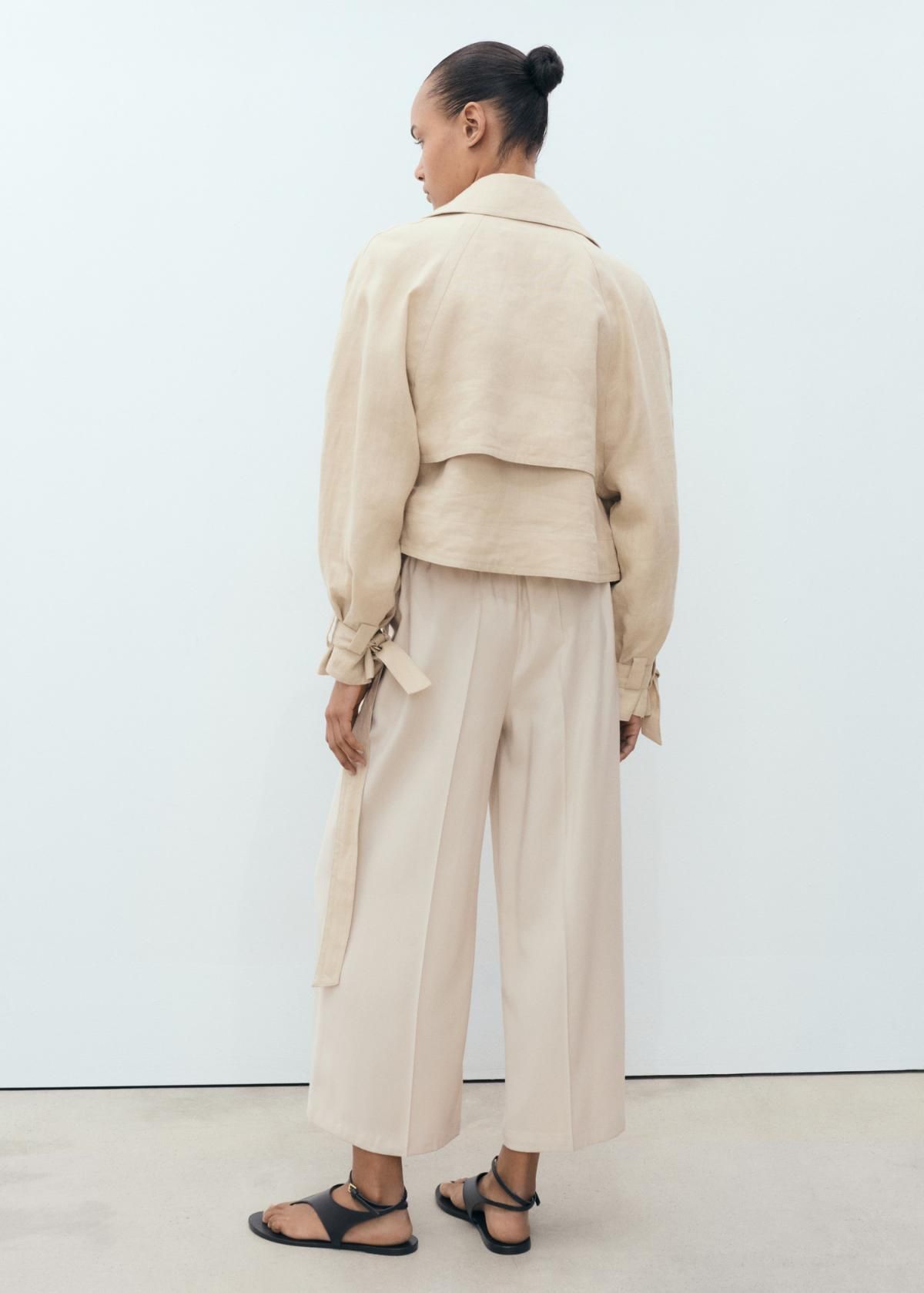 망고 크롭 와이드 팔라조 팬츠 베이지 17091129 BEIGE - 상세 이미지 3