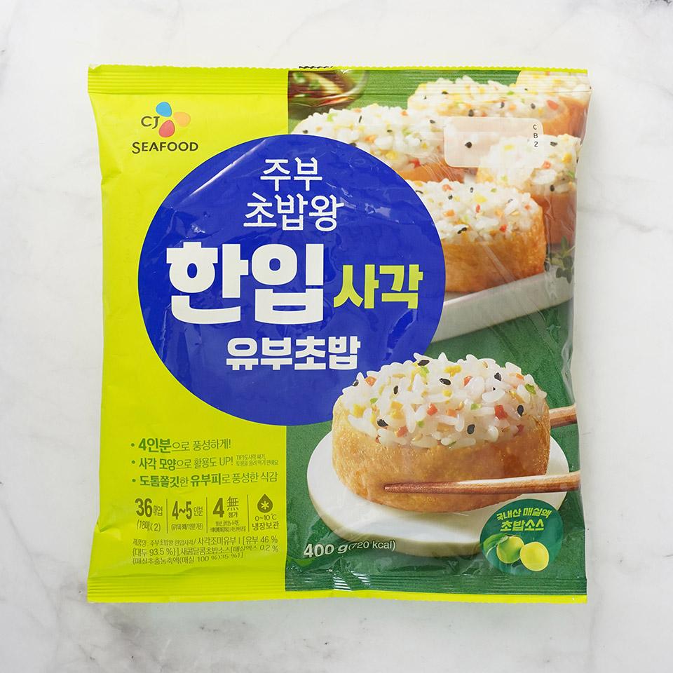 메가마트 CJ 주부 초밥왕 한입사각 유부초밥  400g - 상품 이미지