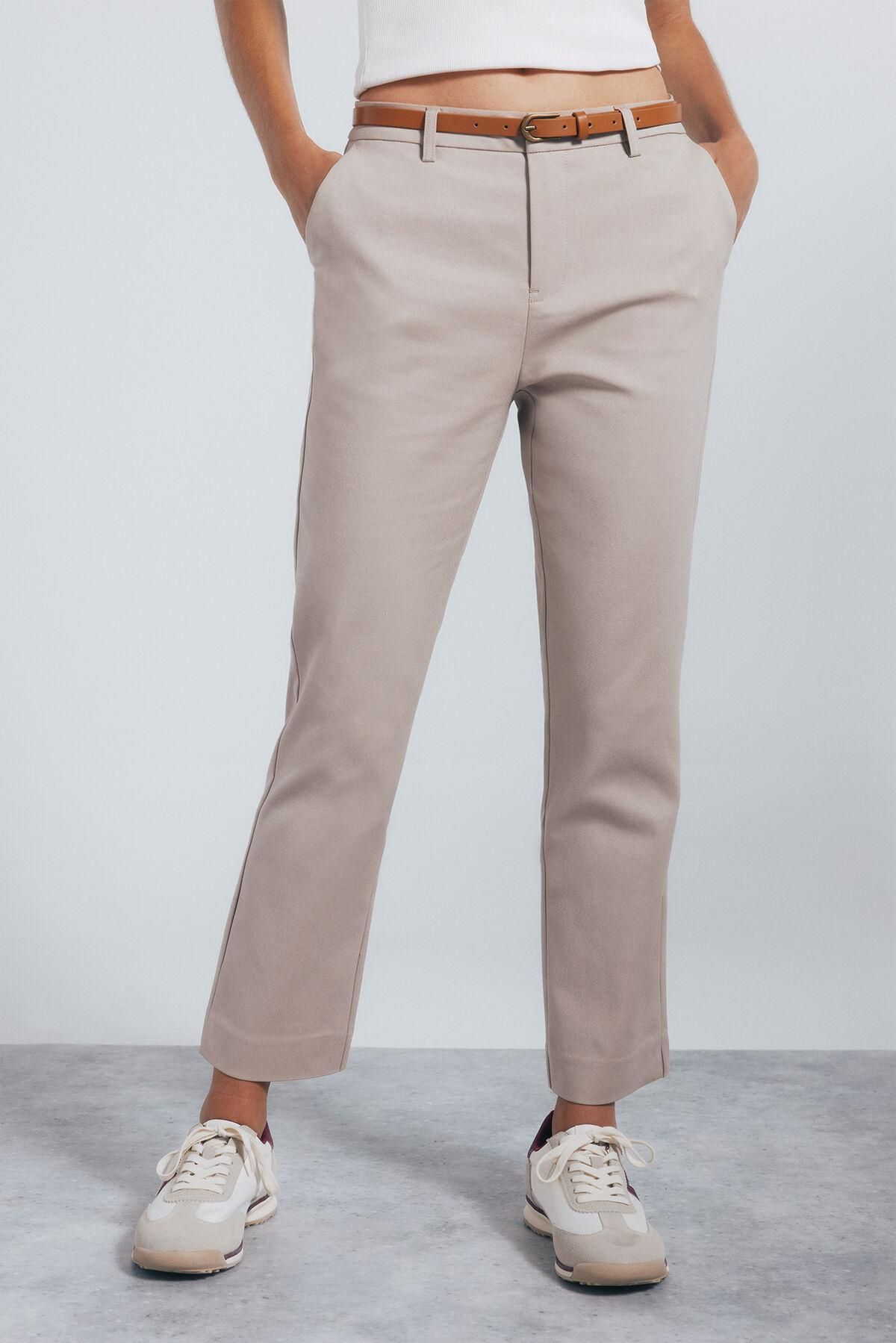 스프링필드 스트레이트핏 크롭 치노 팬츠 6832064 BEIGE - 상품 이미지