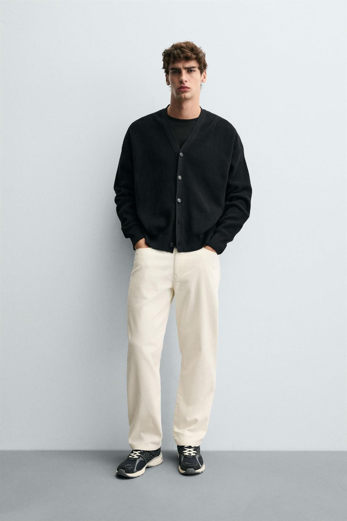 자라 코듀로이 레귤러핏 아이보리 팬츠 4391/440 OYSTER-WHITE - 상세 이미지 2
