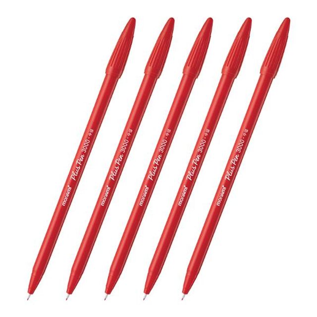 모나미 플러스펜(적색 12자루 0.3mm ) - 메인 이미지
