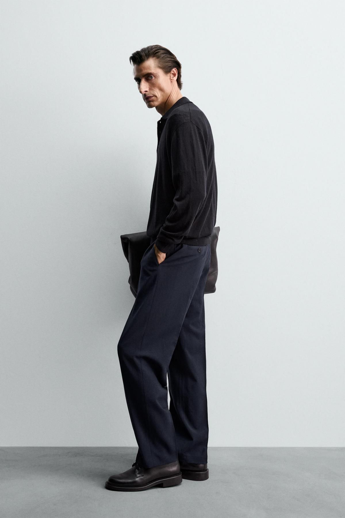 자라 이탈리안 울 클래식 테일러드 정장 팬츠 1564/518 NAVY BLUE - 상세 이미지 4