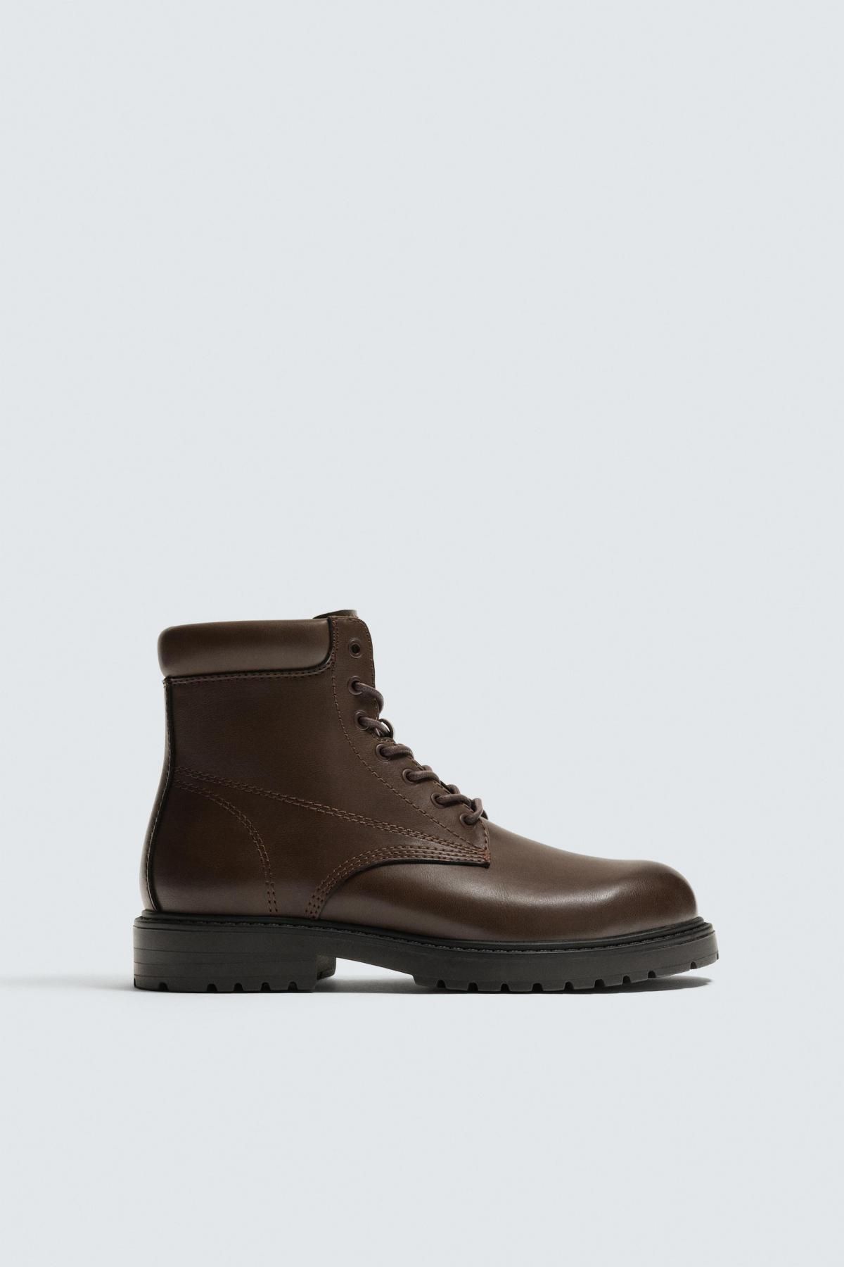 자라 청키솔 레이스업 더비 부츠 브라운 2042/620 BROWN - 메인 이미지