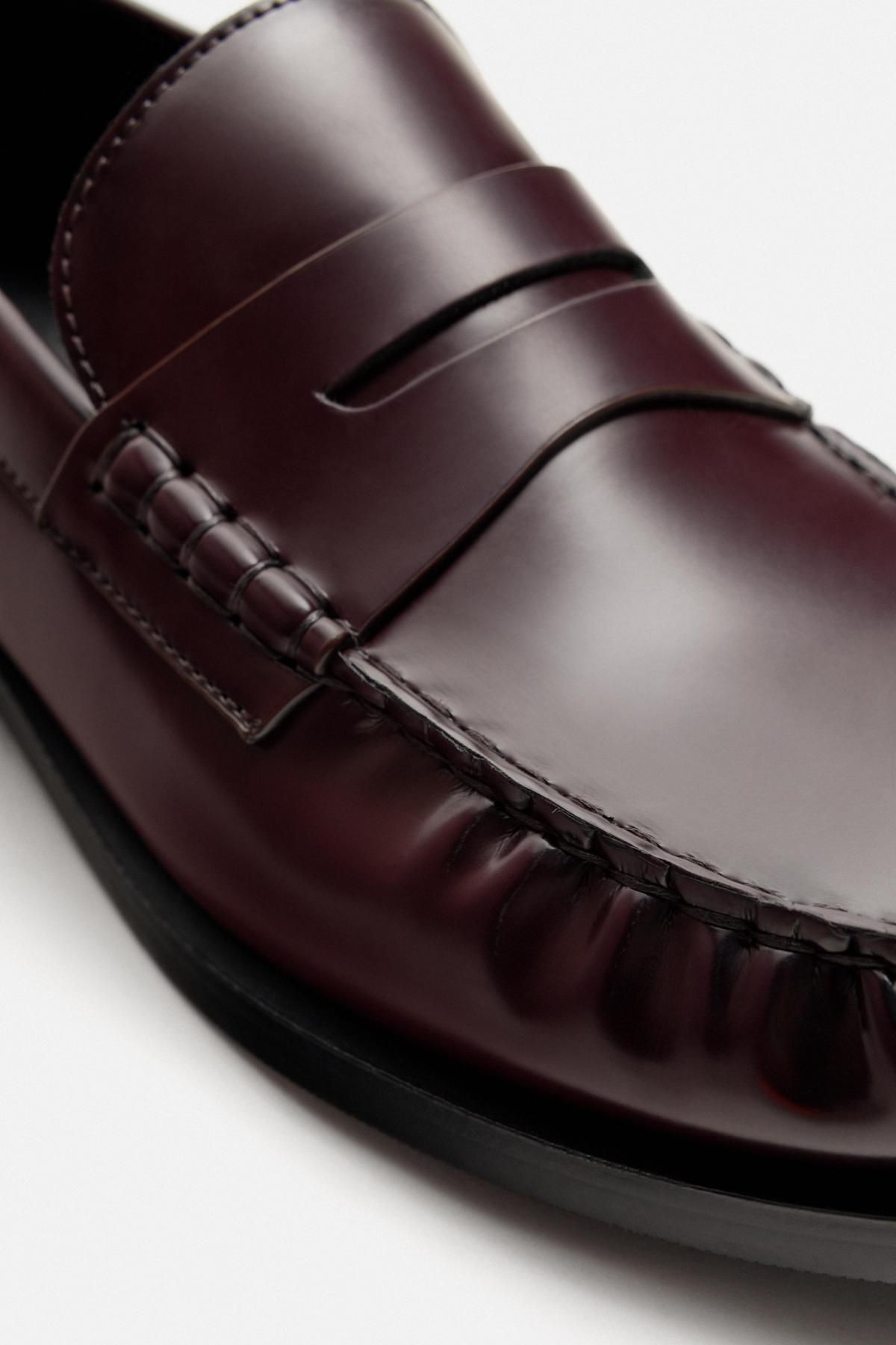 자라 클래식 페니로퍼 포멀 슈즈 2612/620 BURGUNDY RED - 상세 이미지 3