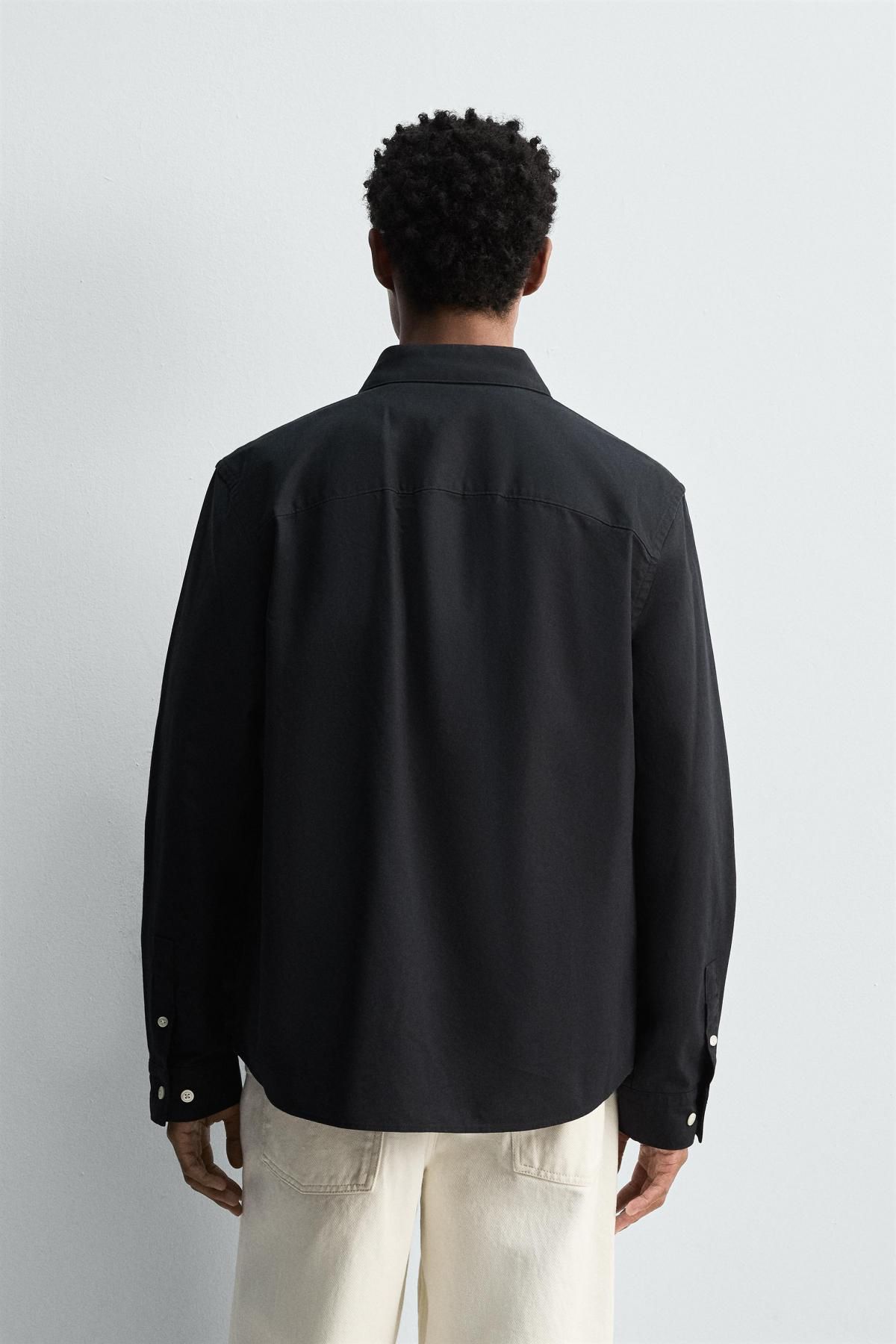 자라 테크니컬 코튼 포켓 오버셔츠 4944/134 DARK NAVY - 상세 이미지 4