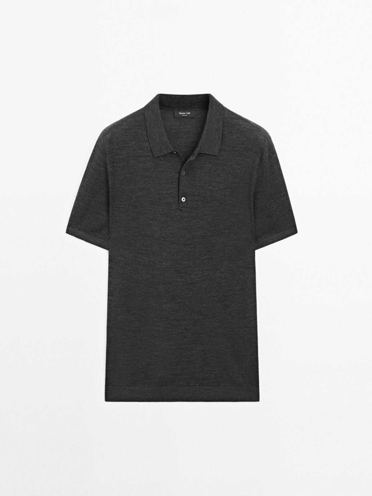 마시모두띠 프리미엄 울블렌드 반팔 테크니컬 니트 폴로셔츠 0931/210 CHARCOAL - 메인 이미지