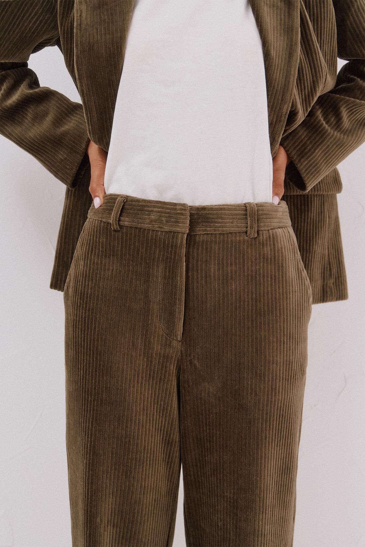 꼬르떼피엘 코듀로이 와이드 여성 팬츠 8292554 VERDE - 상세 이미지 3