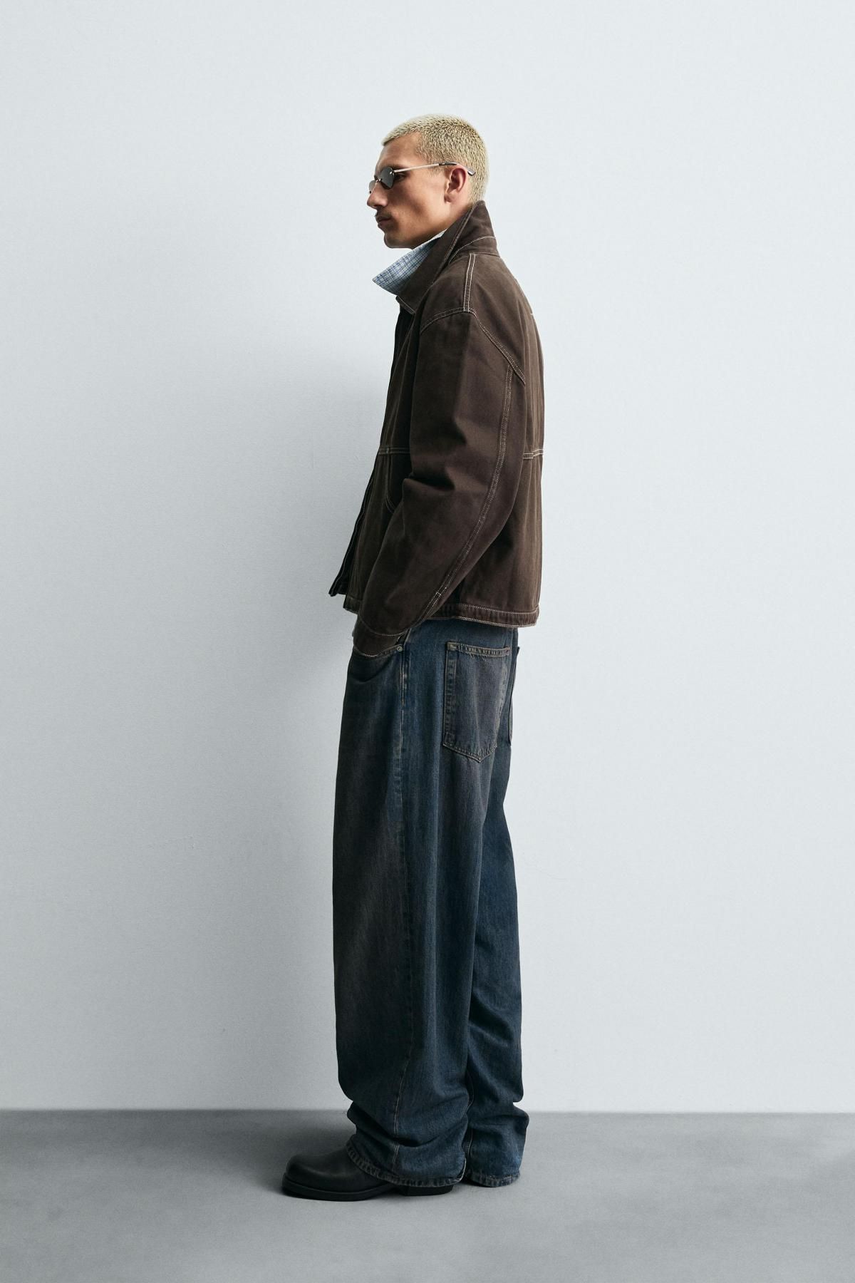 자라 테크니컬 워시드 스티치 브라운 재킷 6987/303 BROWN - 상세 이미지 5