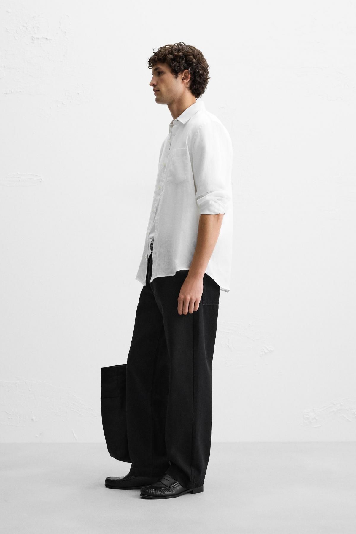 자라 100 리넨 셔츠 1063/310 WHITE - 상세 이미지 5