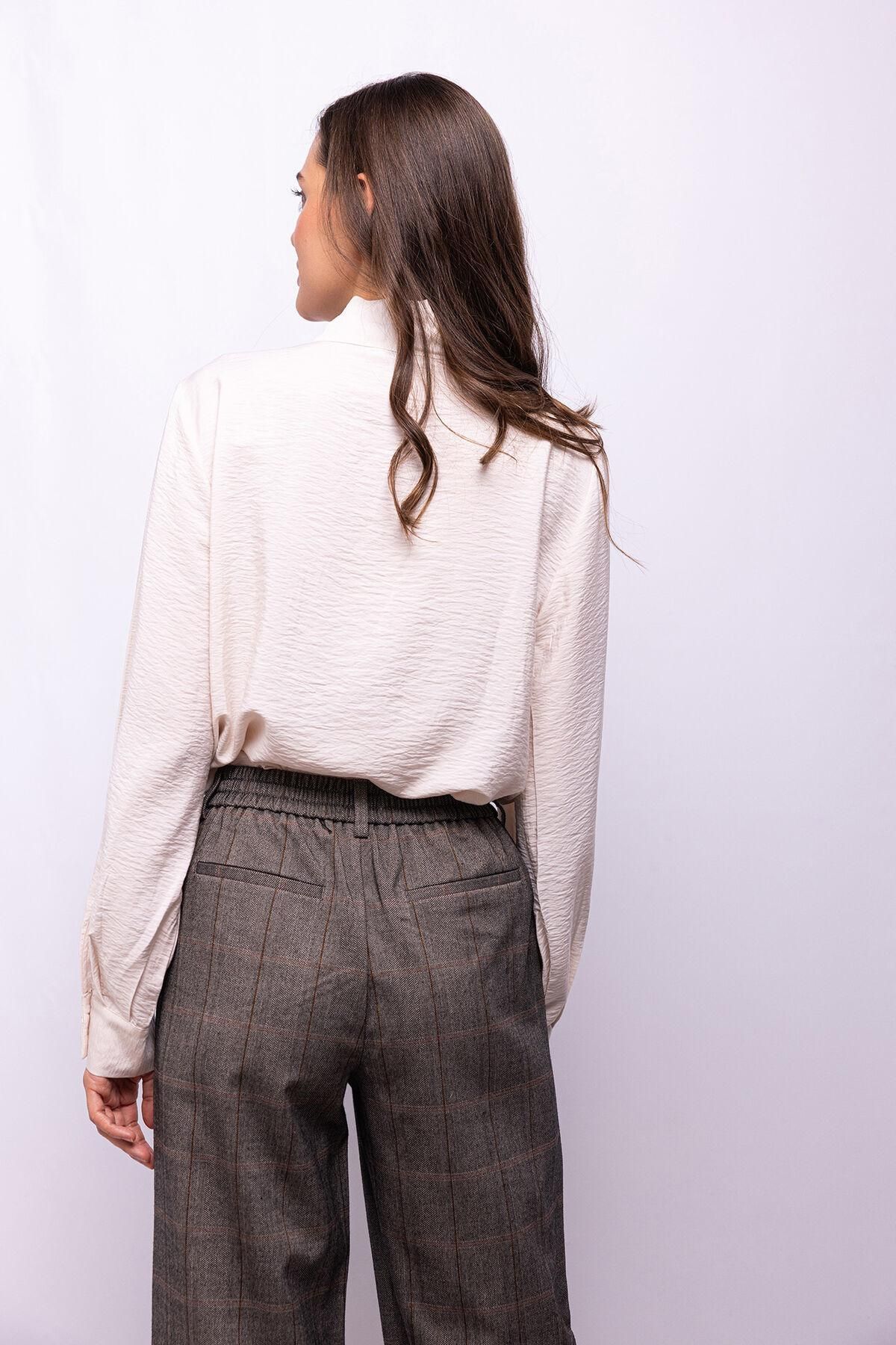 오브젝트 오피스 체크 와이드 팬츠 6398253 VERDE - 상세 이미지 5