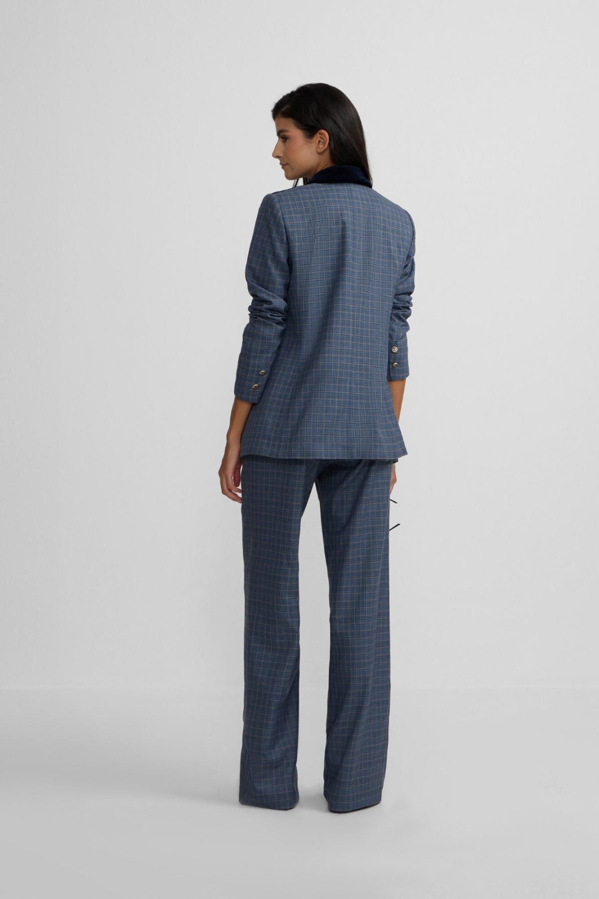 실본 클래식 체크 블루 슬랙스 팬츠 3722207 AZUL OSCURO - 상세 이미지 4