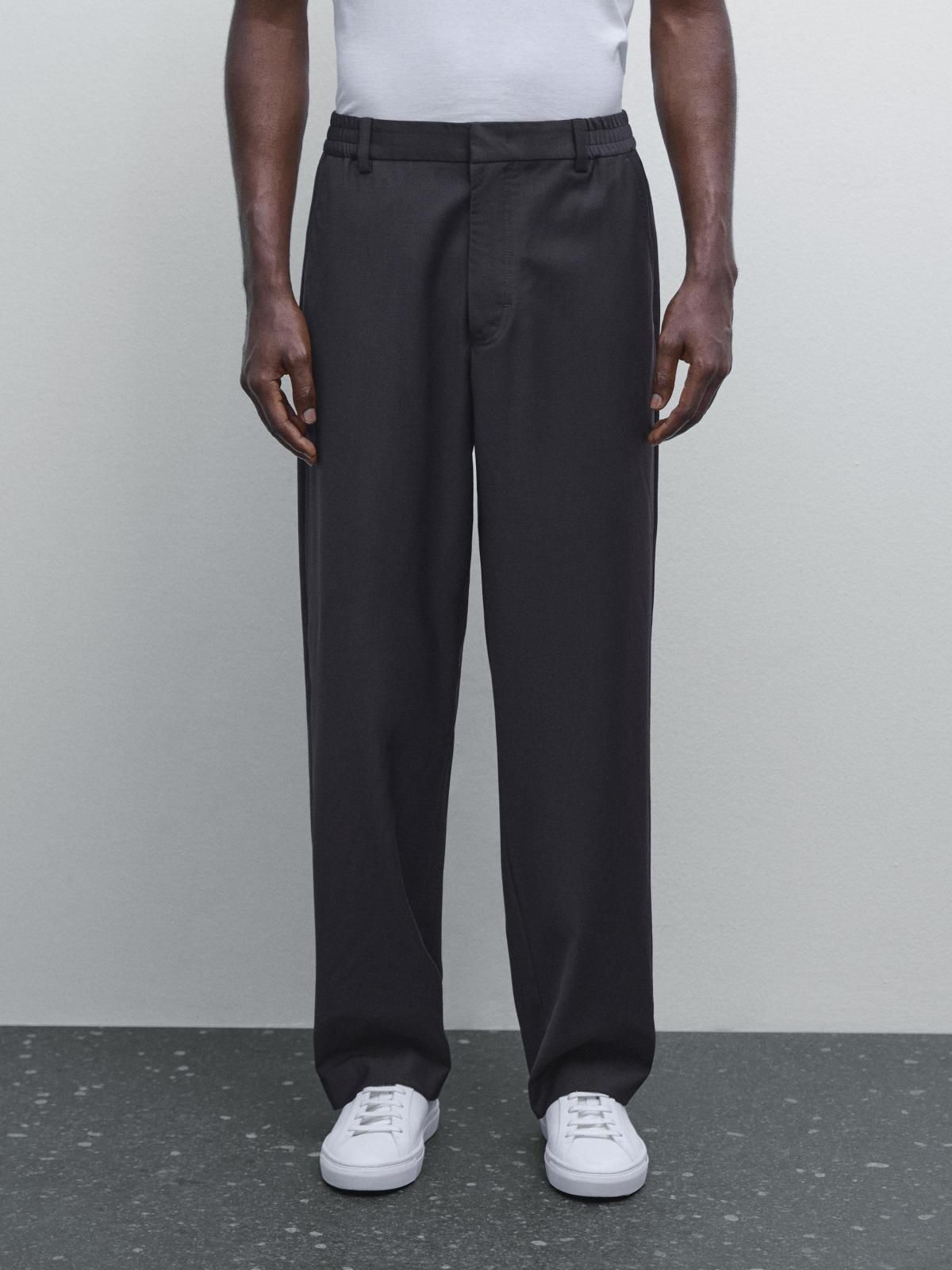 마시모두띠 테크니컬 울블렌드 와이드 조거 팬츠 0026/006 NAVY BLUE - 상품 이미지