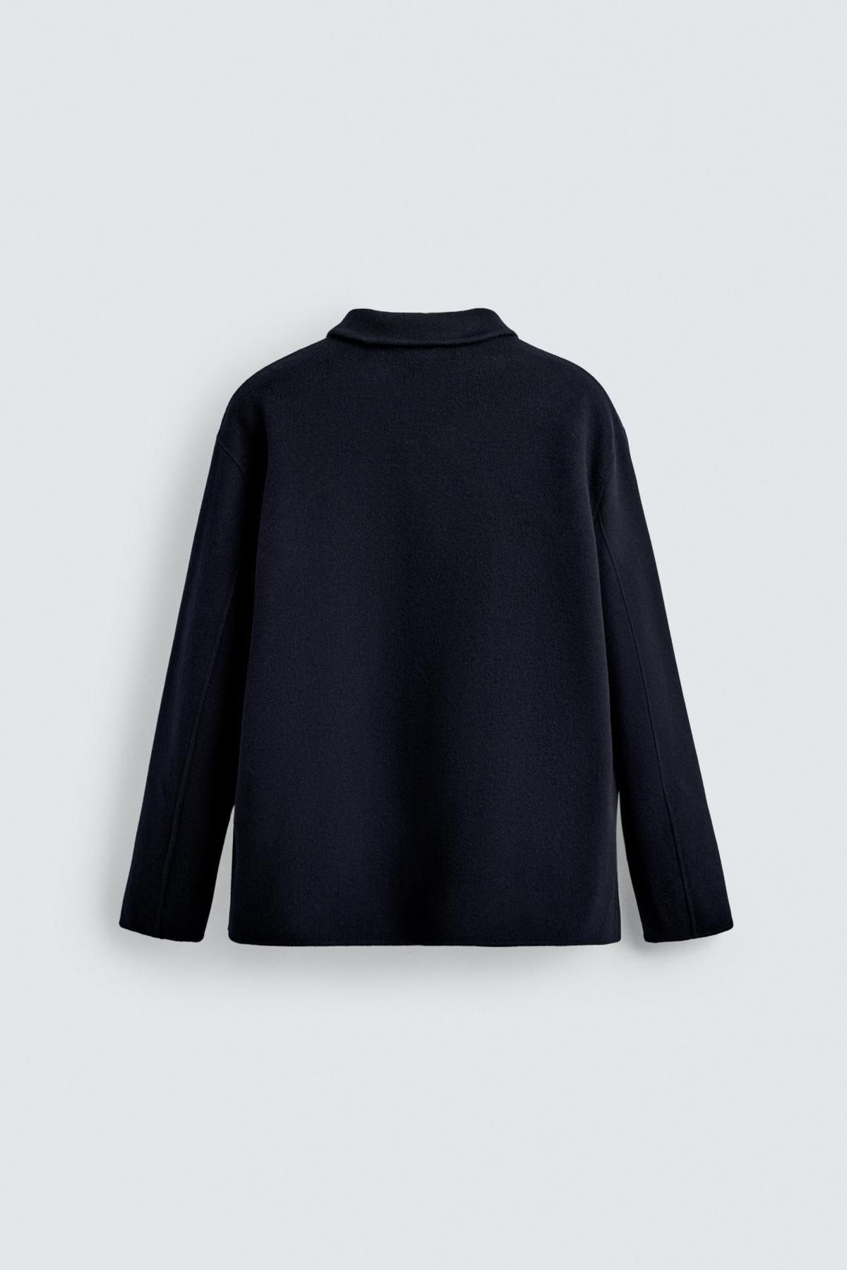 자라 테크니컬 울 포켓 오버셔츠 8491/306 NAVY BLUE 이미지 8