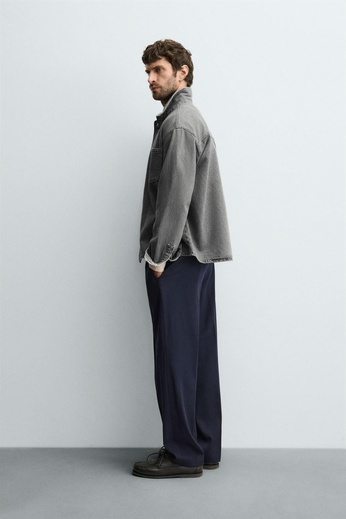 자라 박시핏 워시드 데님 긴팔 셔츠 4470/350 GREY - 상세 이미지 5