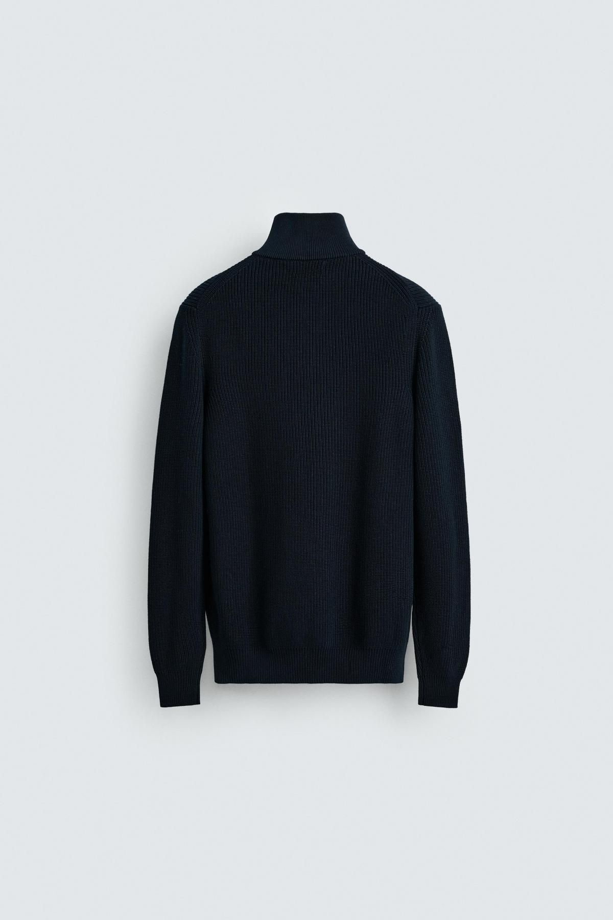 자라 하프집업 니트 스웨터 네이비 3284/400 NAVY BLUE 이미지 7