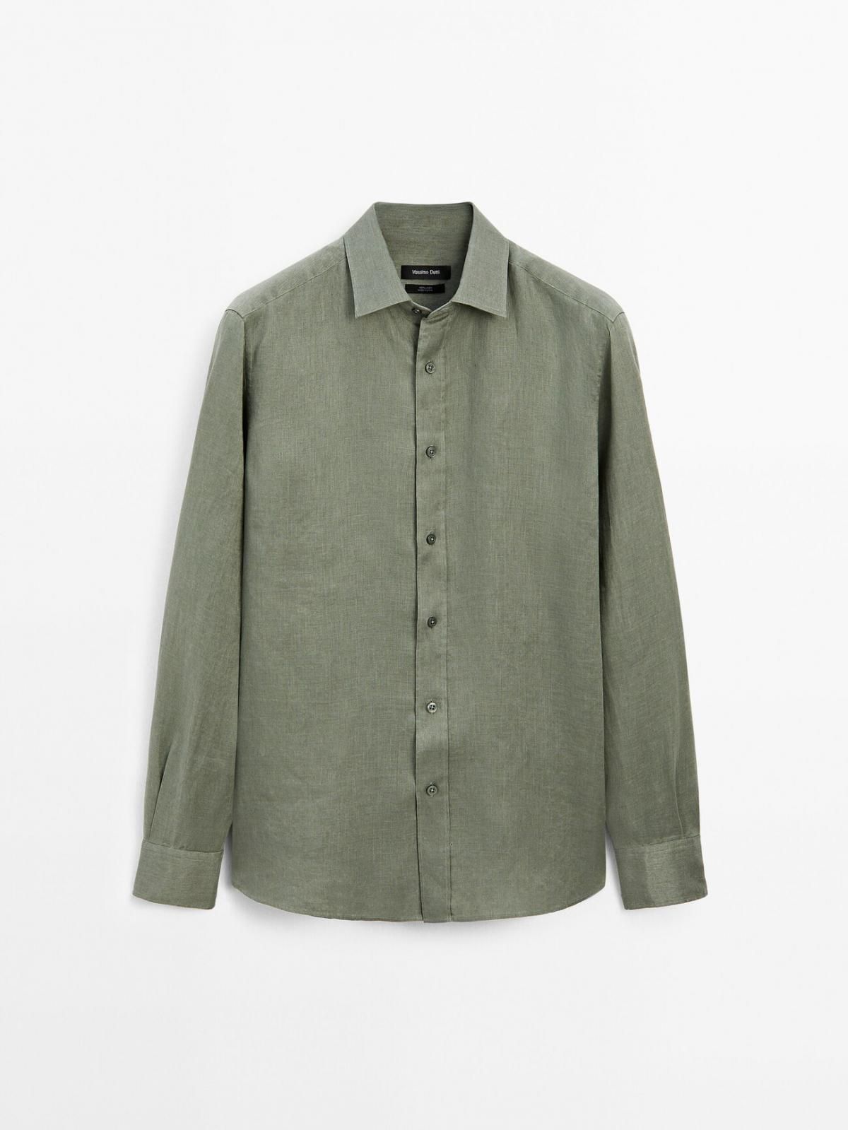 마시모두띠 100 린넨 셔츠 0100/777 PALE GREEN - 상품 이미지