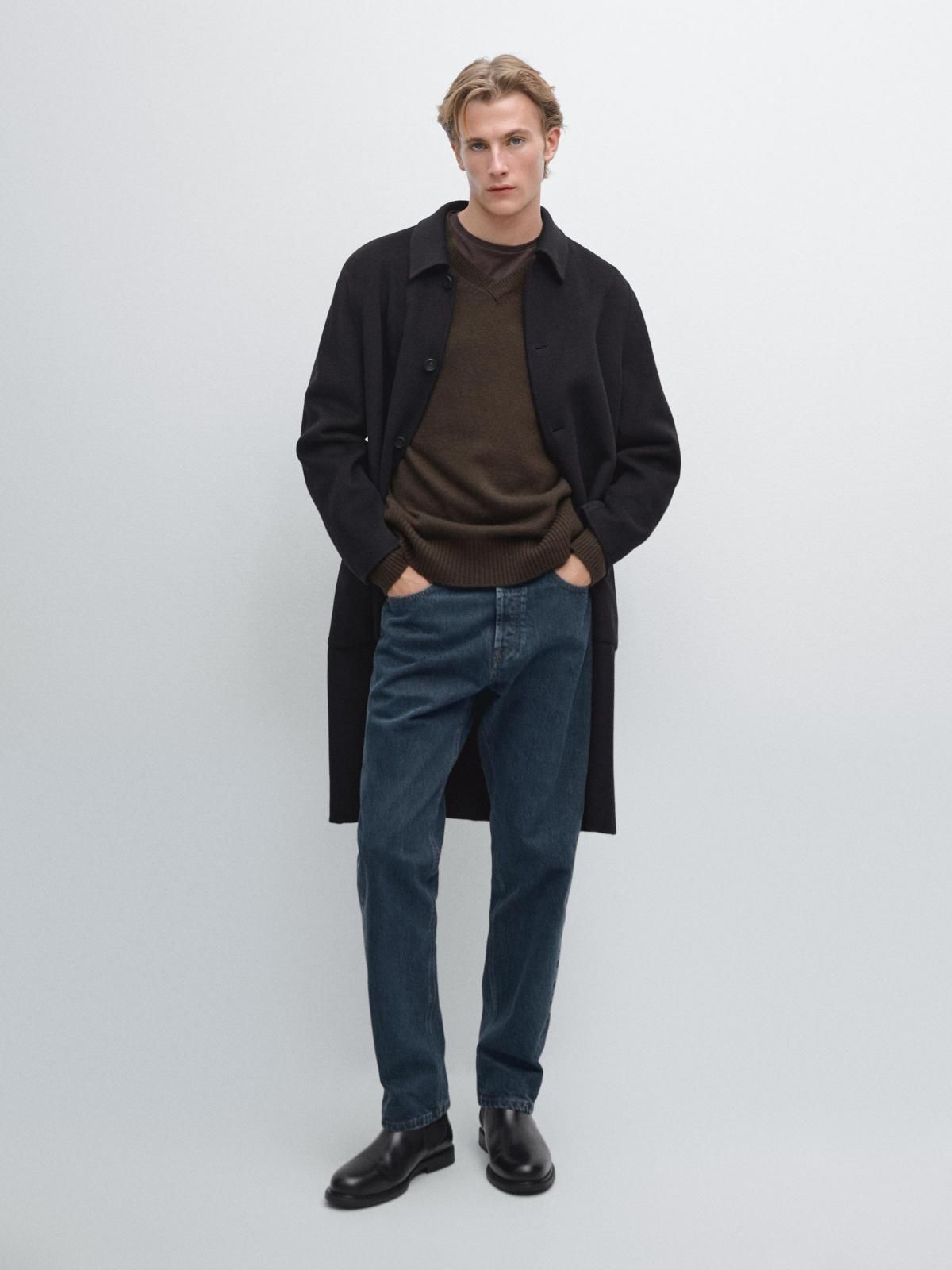마시모두띠 프리미엄 캐시미어 싱글 롱 코트 2894/386 NAVY BLUE - 상세 이미지 2