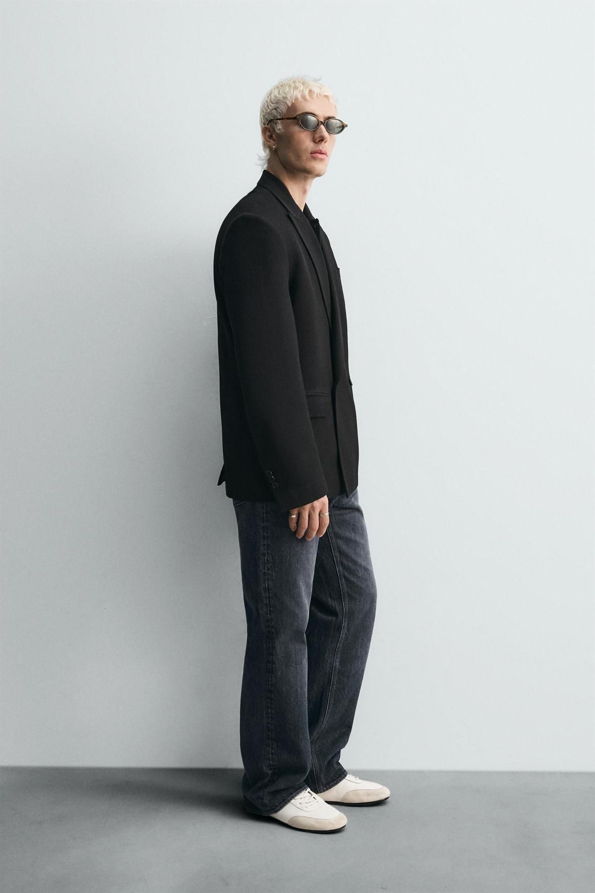 자라 테크니컬 더블브레스트 블랙 블레이저 6400/152 BLACK - 상세 이미지 5