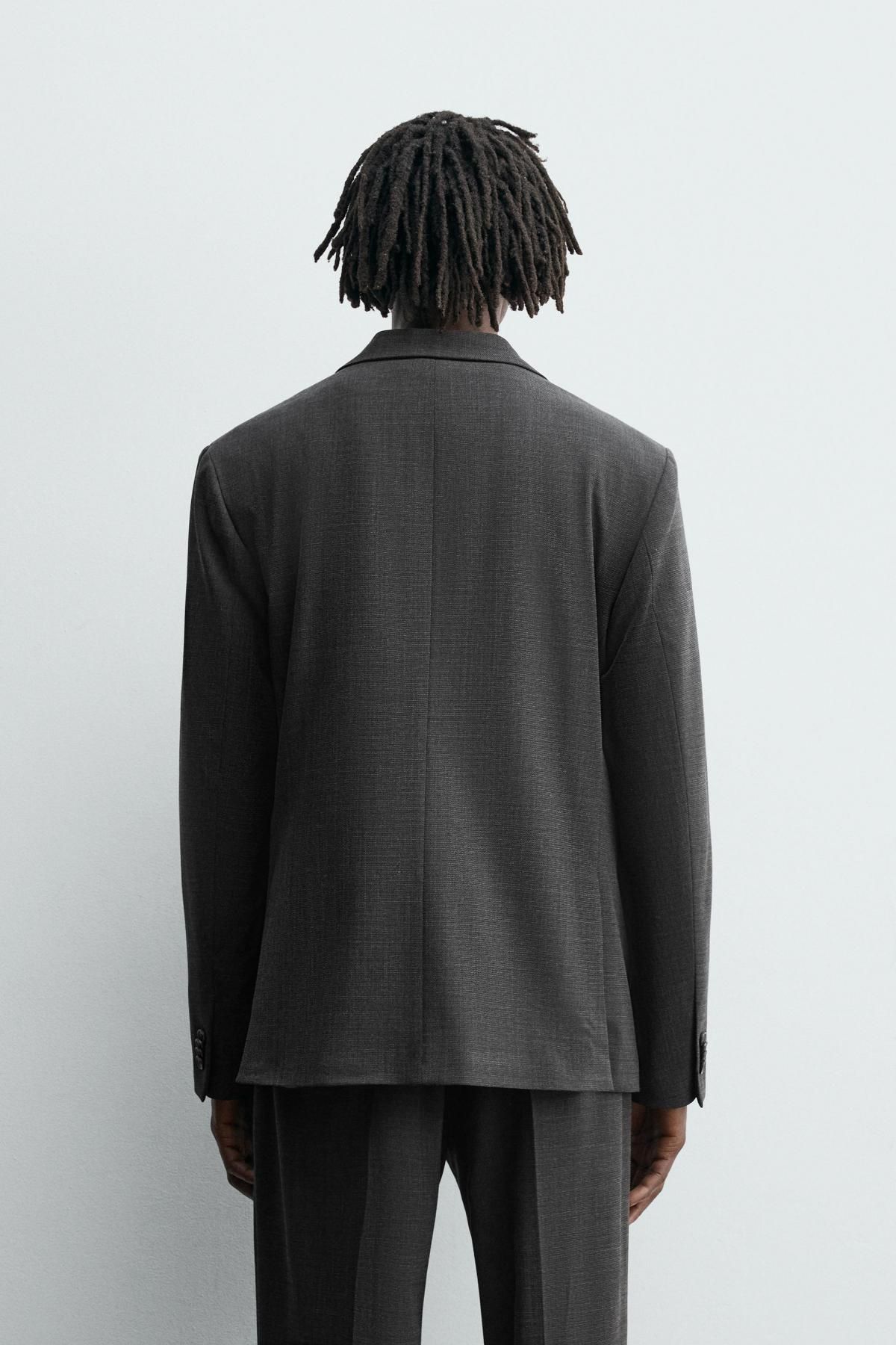 자라 테크니컬 텍스처 테일러드 블레이저 5746/418 ANTHRACITE GREY - 상세 이미지 4