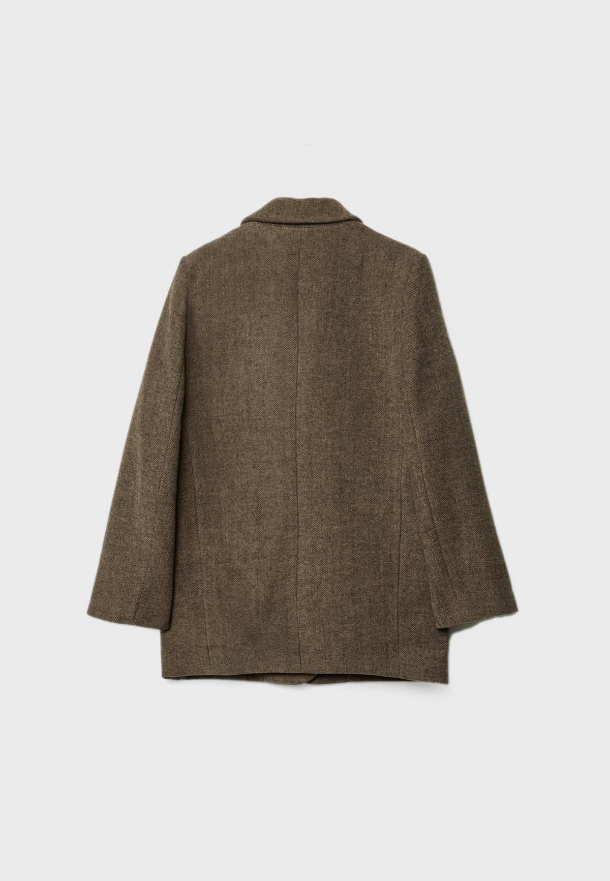 스트라디바리우스 헤링본 오버핏 더블브레스트 테일러드 재킷 8502/751 PALE CAMEL - 상세 이미지 3