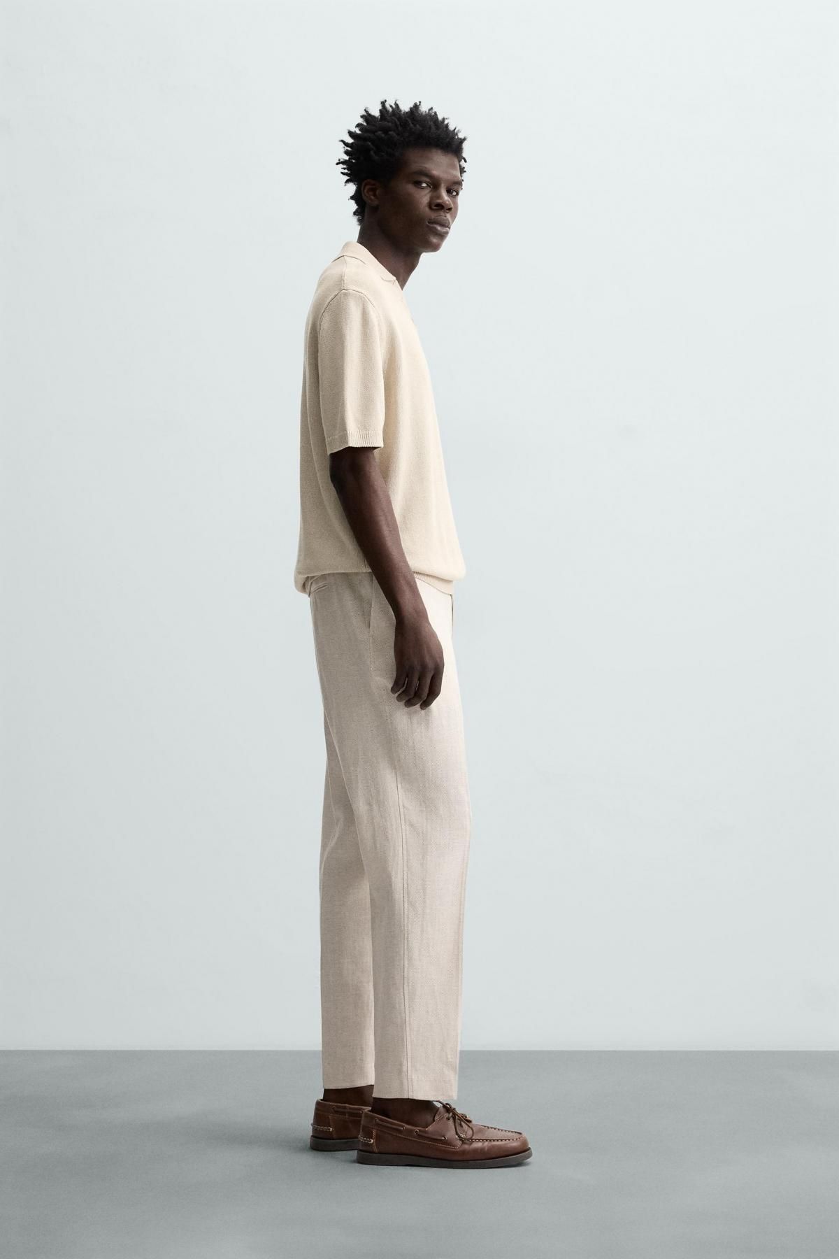 자라 리넨 밴딩 슬랙스 팬츠 4410/010 SAND - 상세 이미지 4