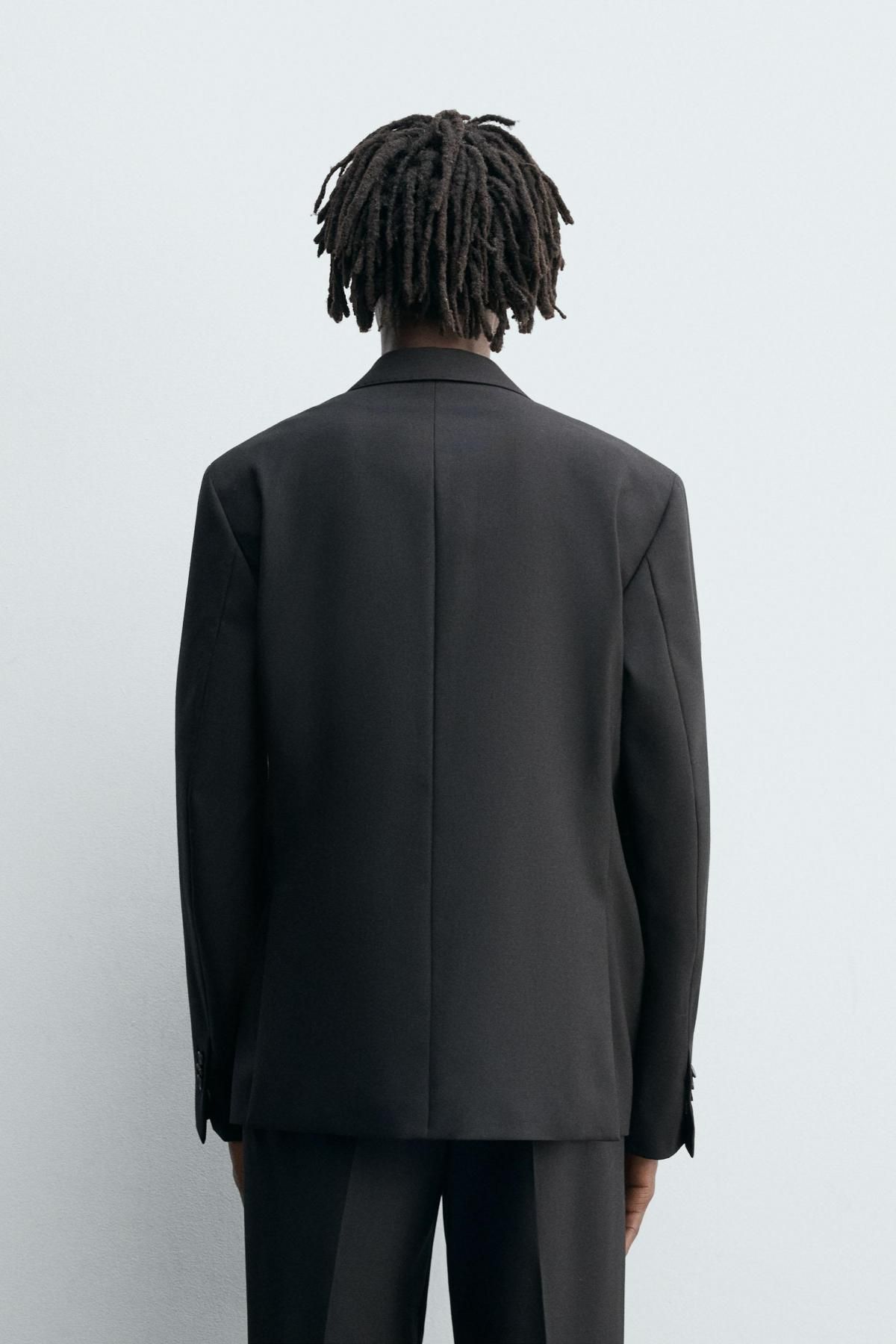 자라 테크니컬 울 수트 블레이저 6573/381 BLACK - 상세 이미지 4