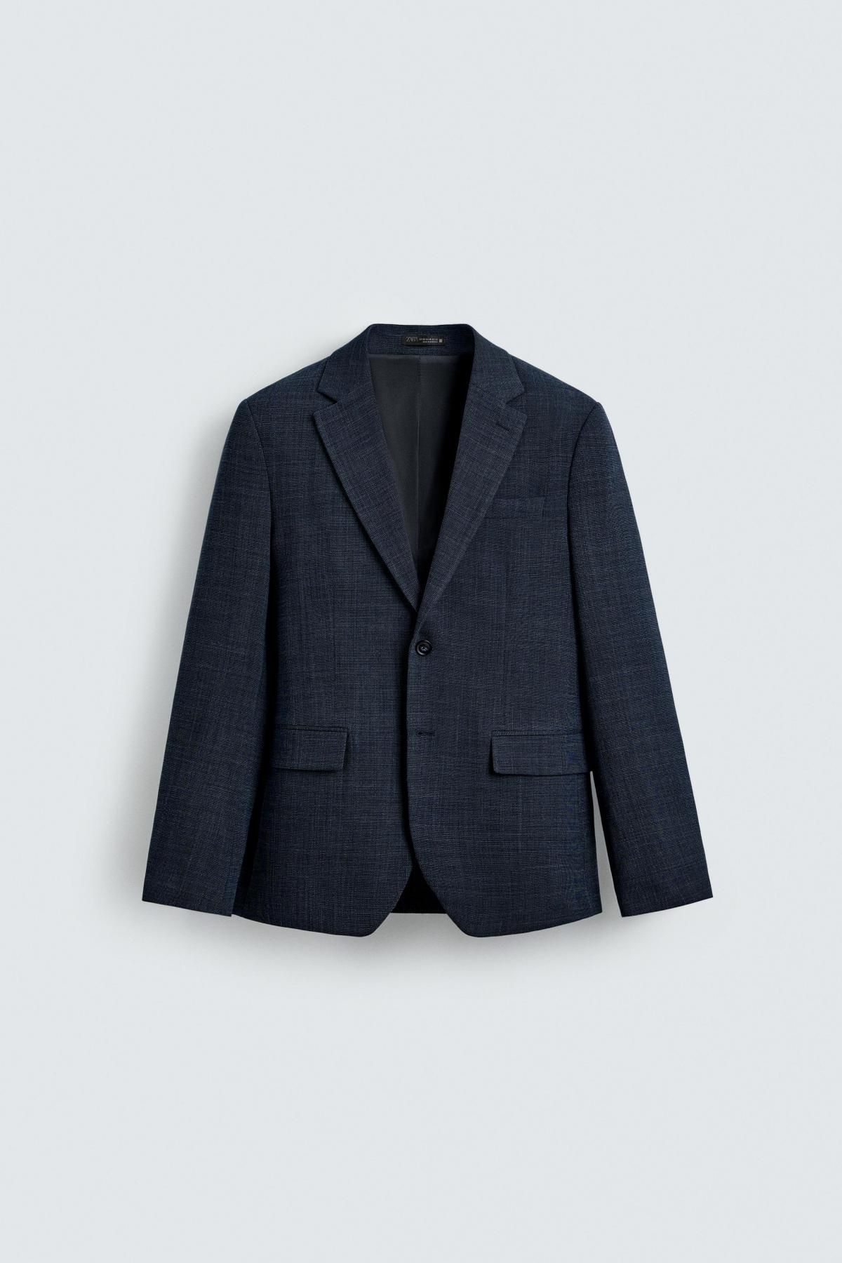 자라 슬림핏 테크니컬 울혼방 테일러드 재킷 5674/718 BLUE / INDIGO - 메인 이미지
