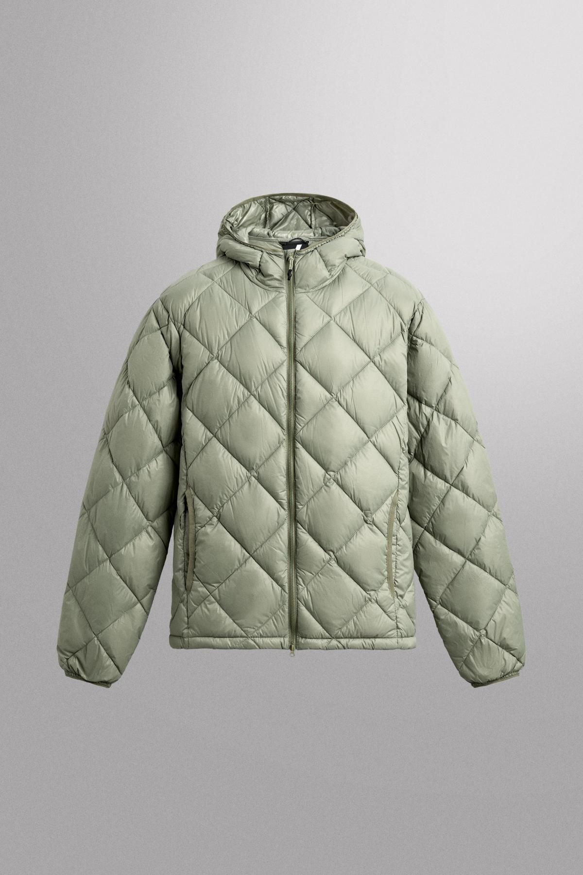 자라 100 페더 다운 후드 패딩 재킷 3286/307 LIGHT GREEN - 메인 이미지