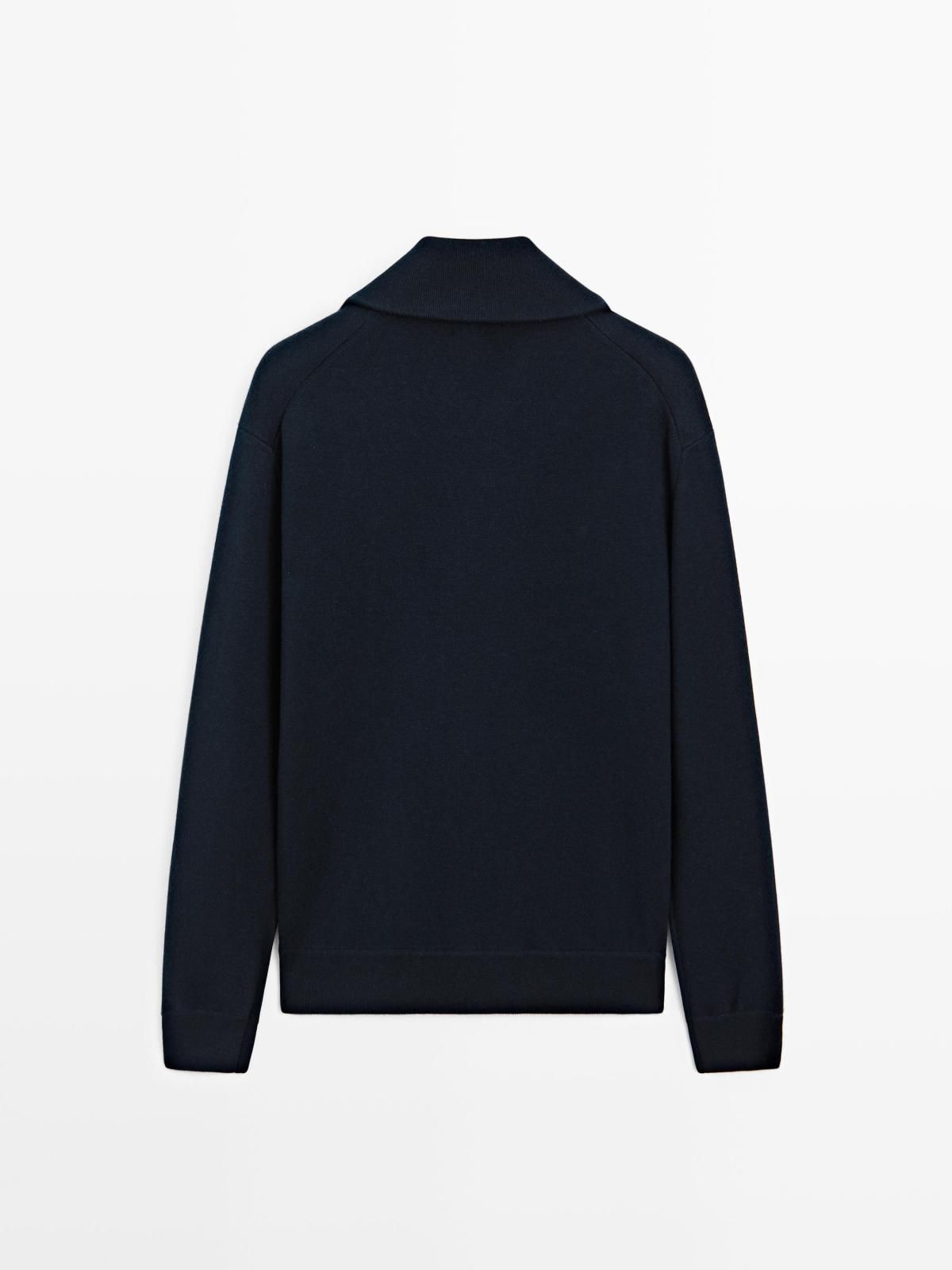 마시모두띠 네이비 미니멀 울코튼 집업 가디건 0949/382 NAVY BLUE - 상세 이미지 2