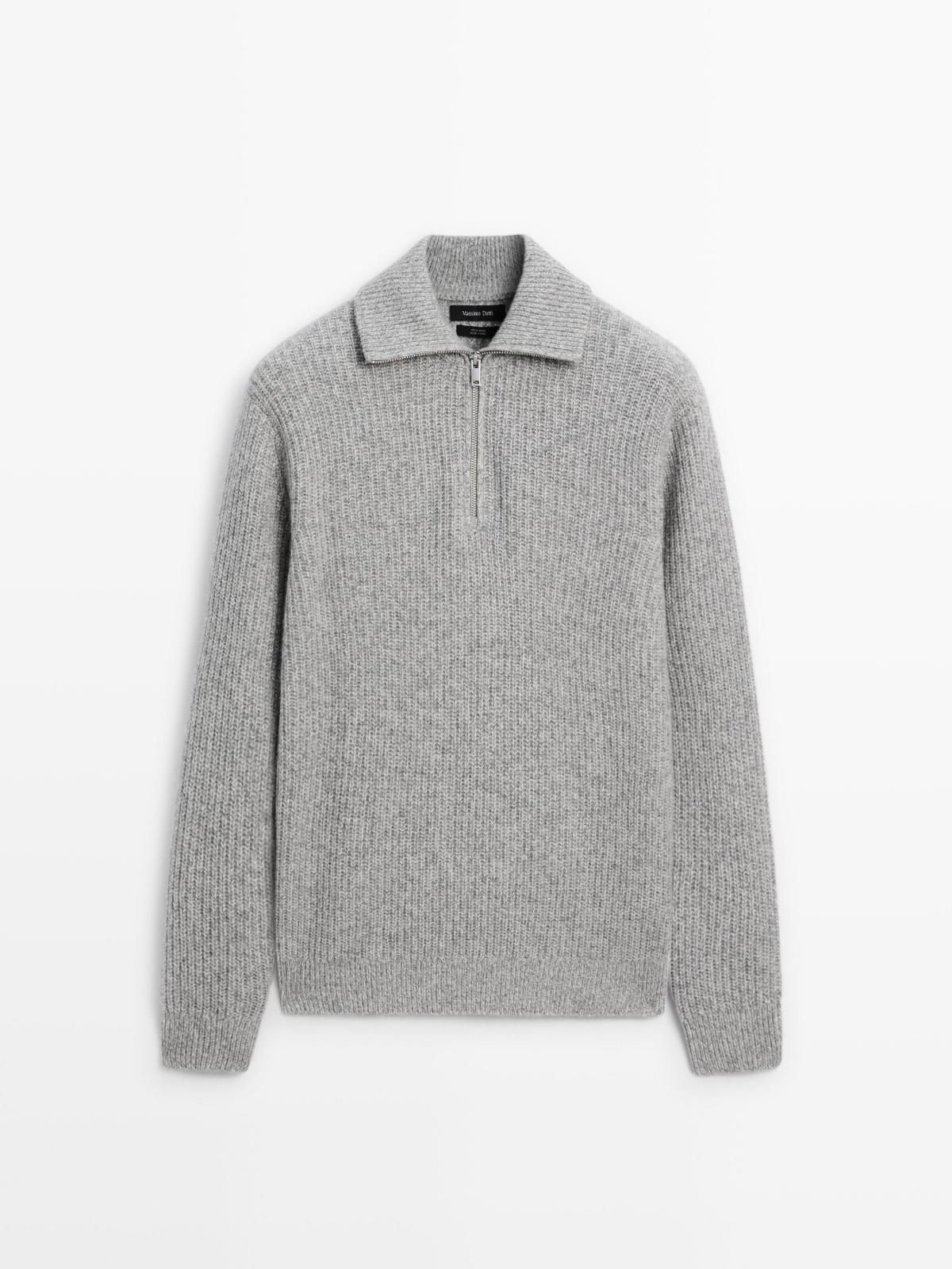 마시모두띠 프리미엄 울 지퍼 하이넥 니트 스웨터 1027/222 ANTHRACITE GREY - 상품 이미지