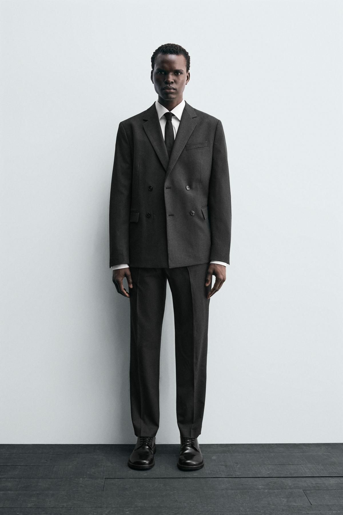 자라 슬림핏 테크니컬 정장 팬츠 5749/254 ANTHRACITE GREY - 상세 이미지 2