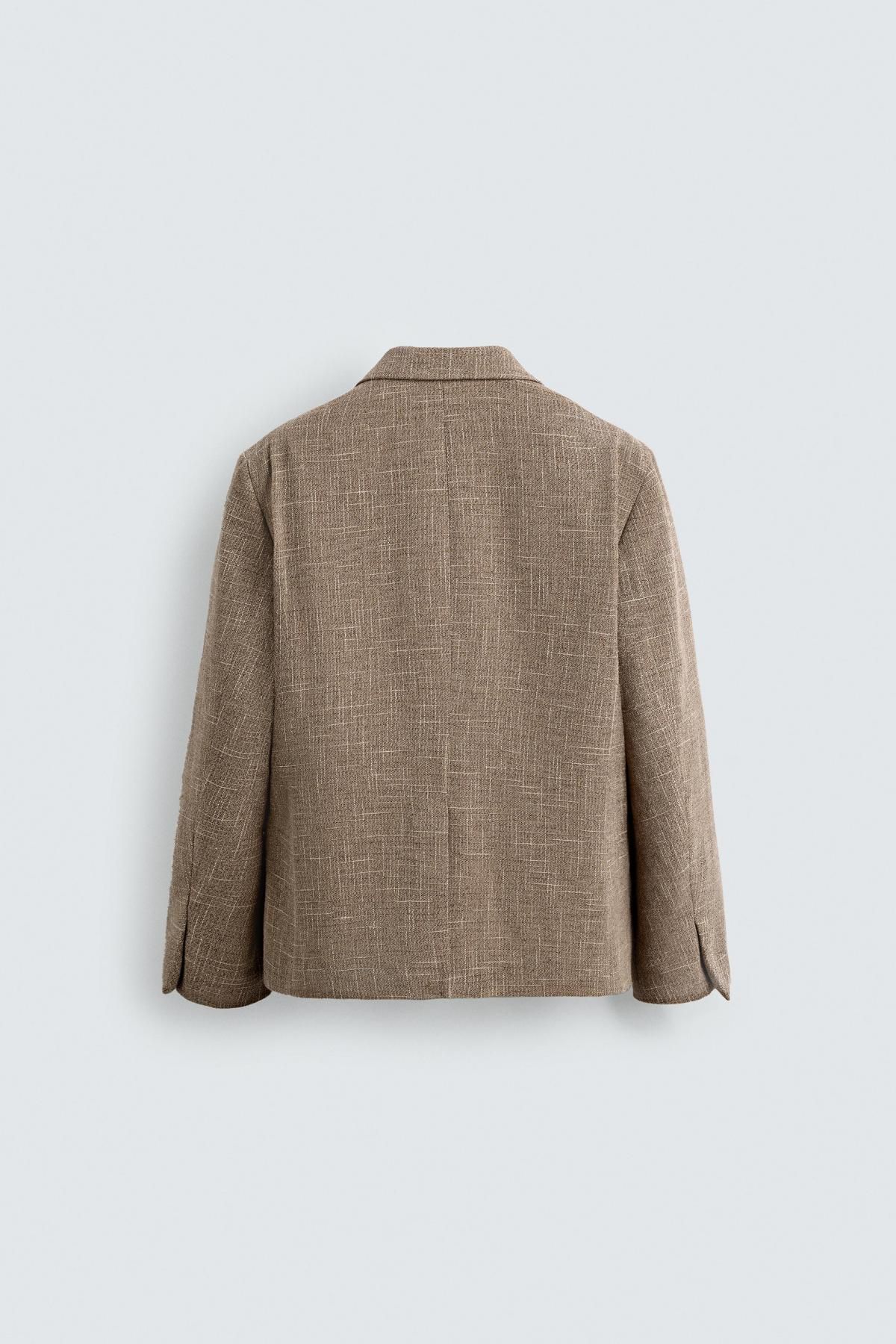 자라 텍스처 더블브레스트 테일러드 재킷 5853/329 MID-CAMEL - 상세 이미지 3