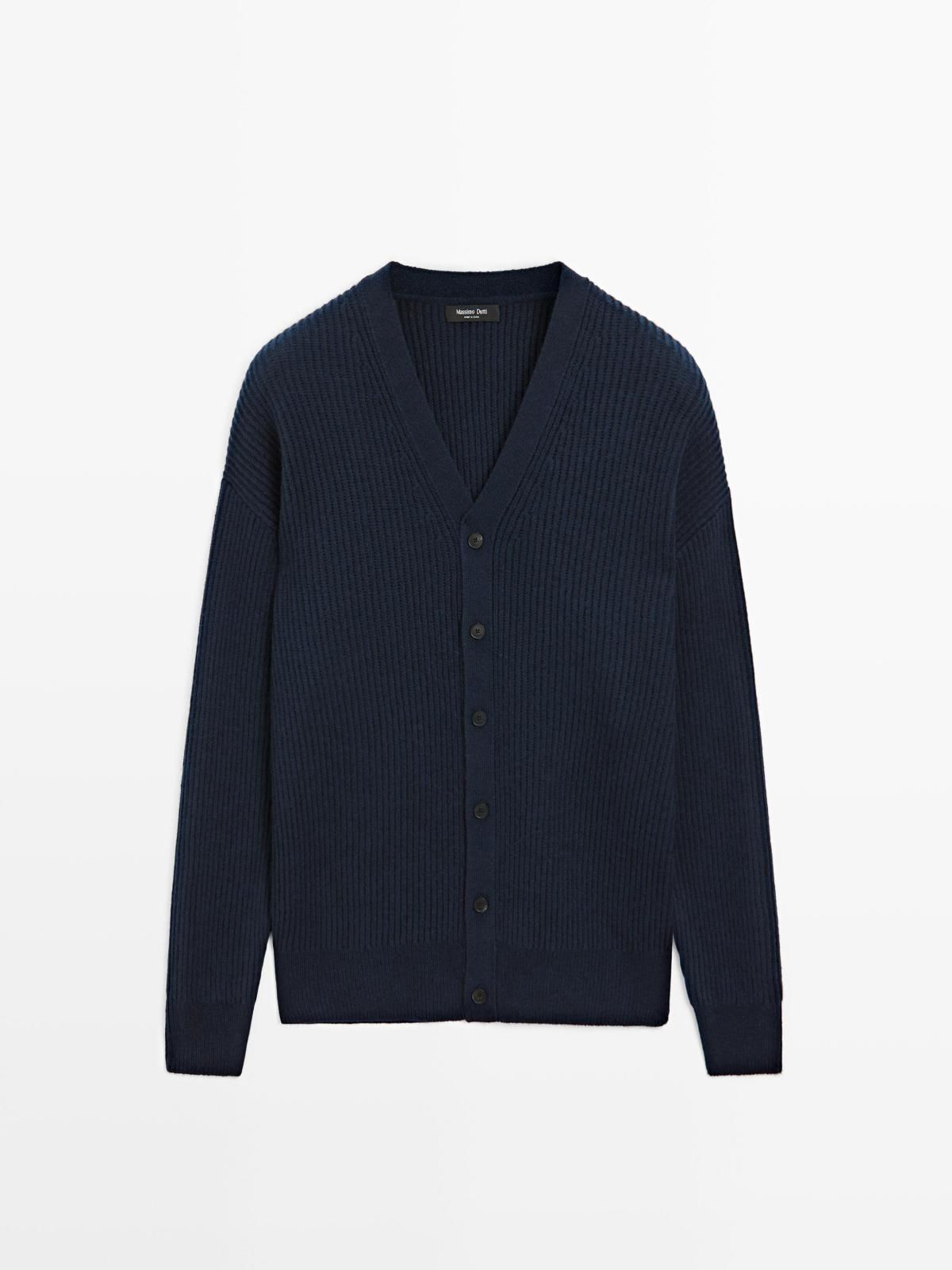 마시모두띠 울블렌드 네이비 브이넥 니트 가디건 1045/228 NAVY BLUE - 메인 이미지