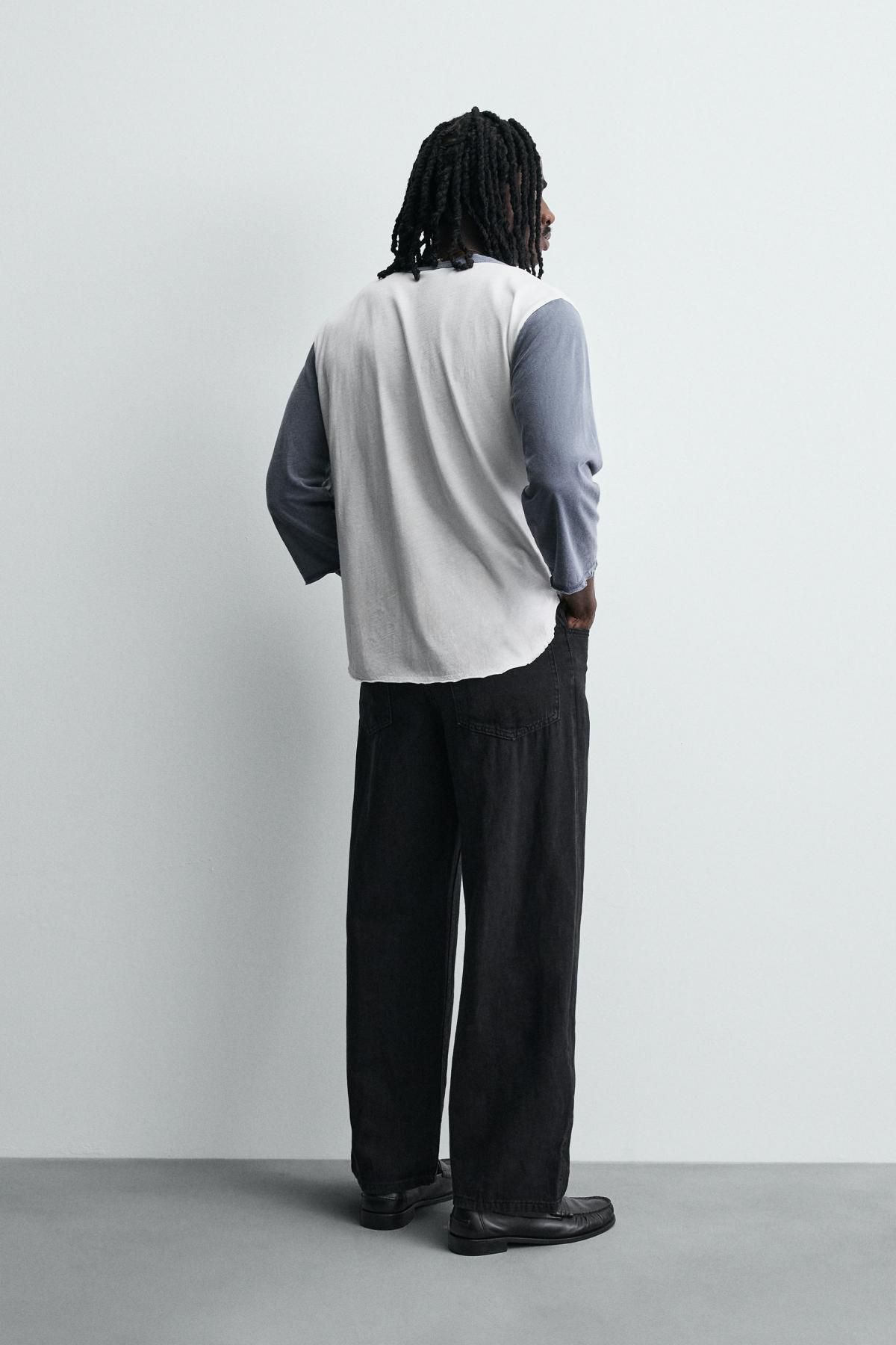 자라 라이트웨이트 와이드핏 블랙 데님 팬츠 4365/364 BLACK - 상세 이미지 4