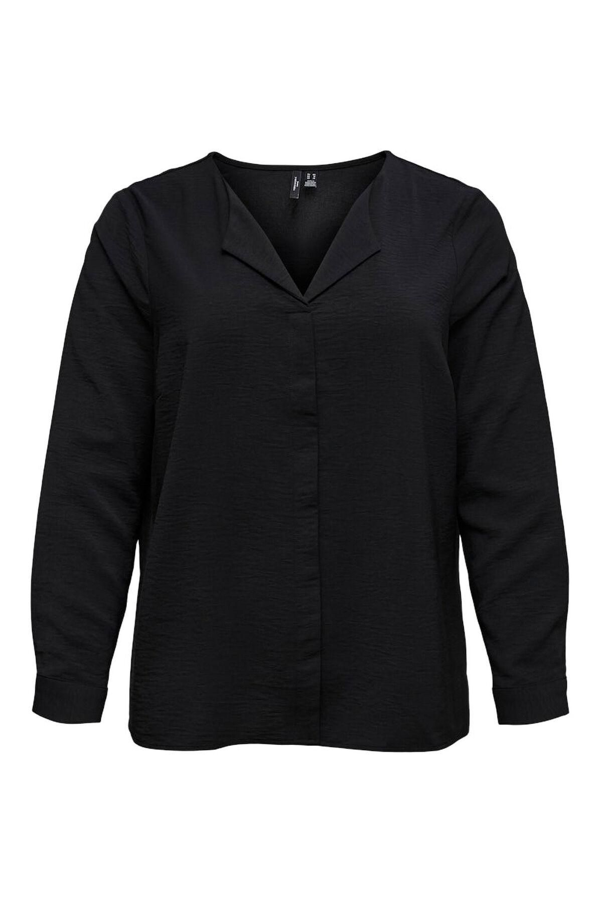 베로모다 플루이드 브이넥 루즈핏 긴팔 셔츠 4312398 NEGRO - 상세 이미지 5