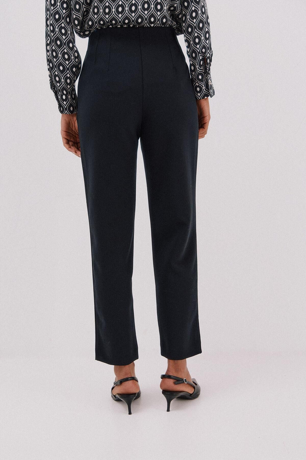 꼬르떼피엘 하이웨이스트 슬림핏 슬랙스 팬츠 6142022 NEGRO - 상세 이미지 4