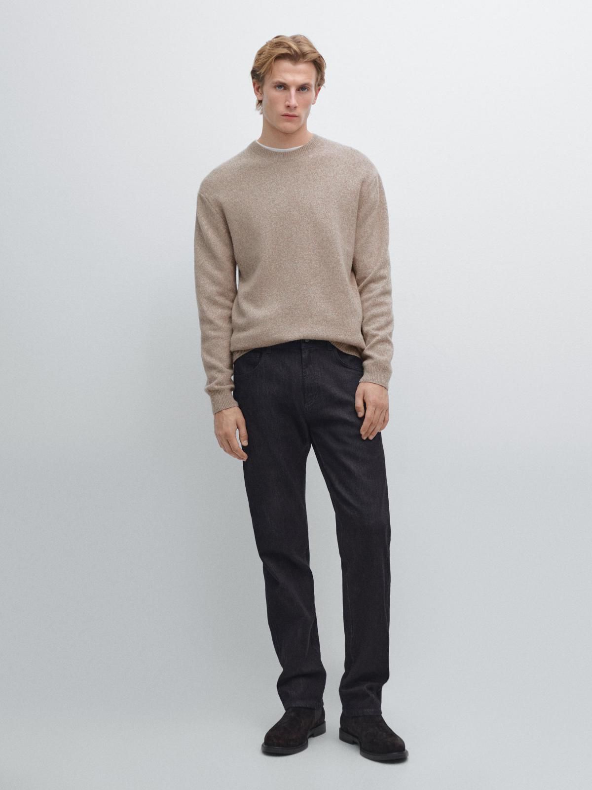 마시모두띠 멜란지 울블렌드 이탈리아산 라운드 니트 스웨터 1054/230 BEIGE - 상세 이미지 2